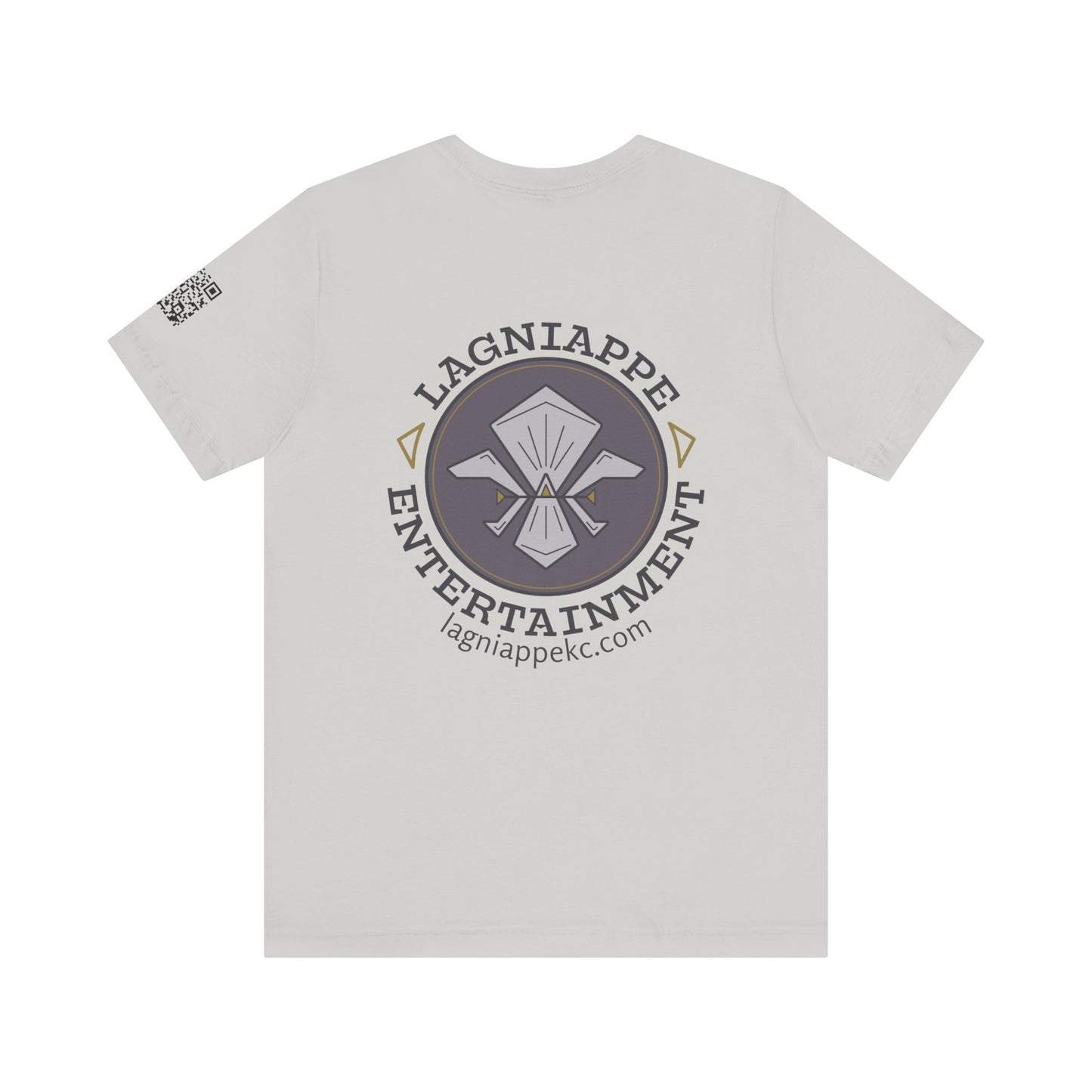 Lagniappe Entertainment Dark Color Logo - Unisex Jersey Tee, Casual Tee, Graphic T-Shirt, Unique Gift, Birthday Gift, Music Festival Apparel