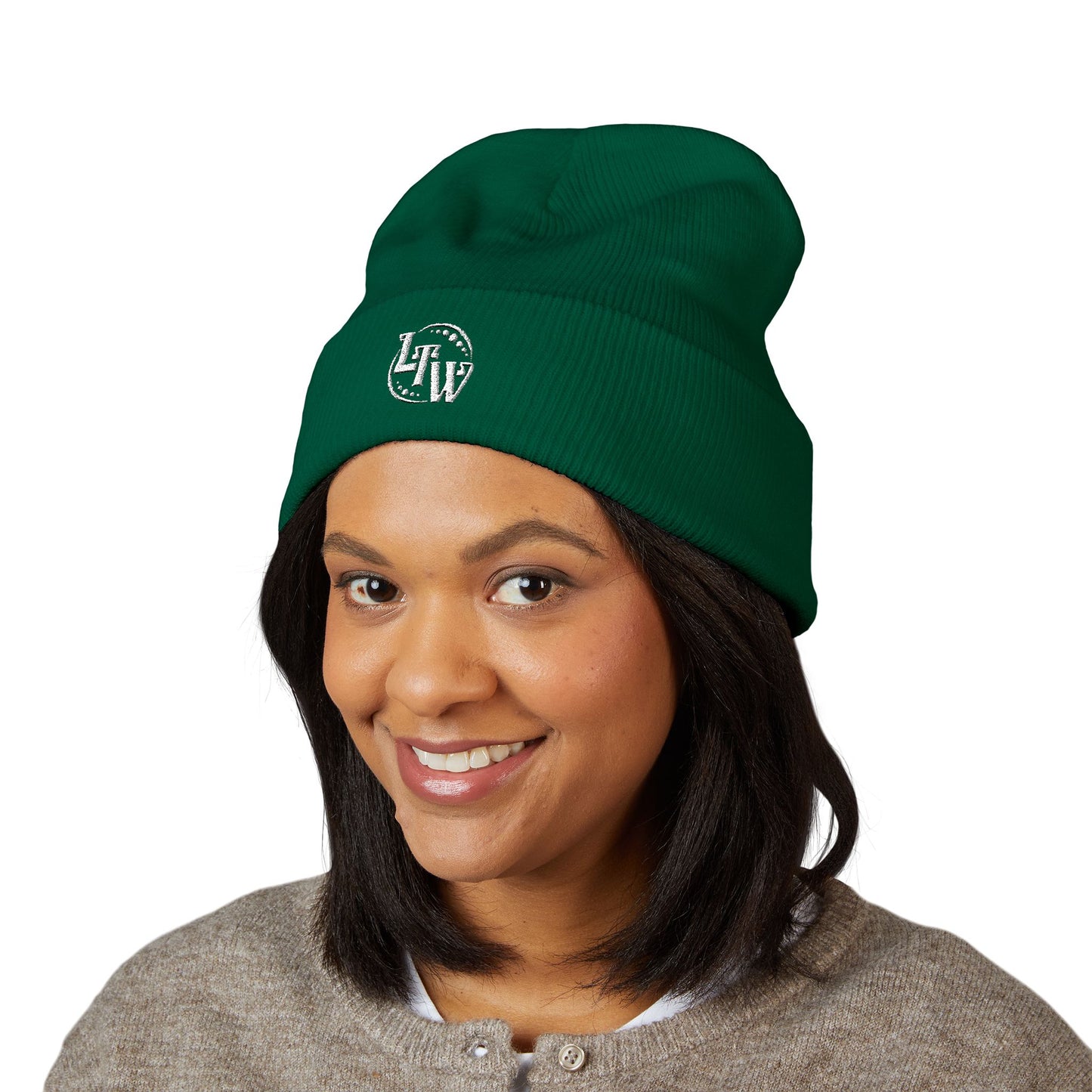 LTW Monogram Embroidered Cuffed Beanie
