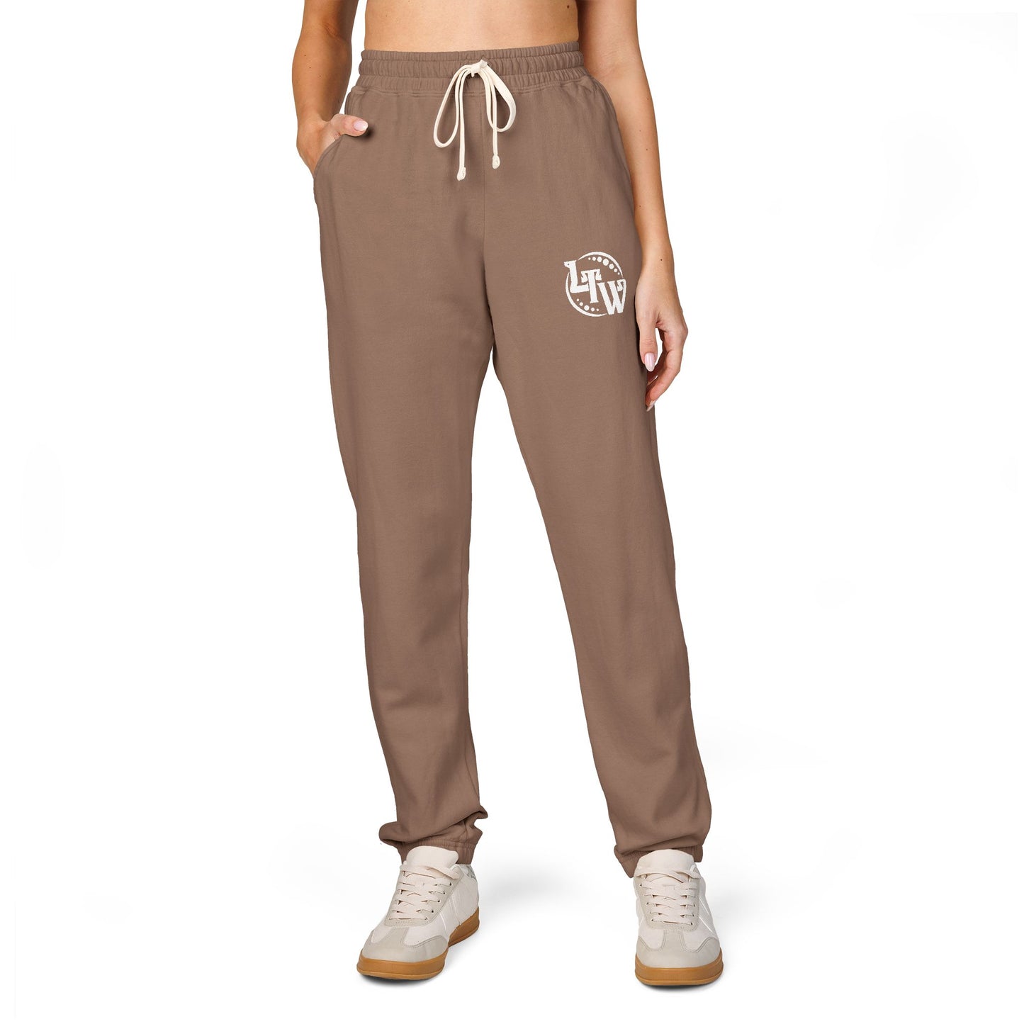 LTW White Monogram Unisex Sweatpants
