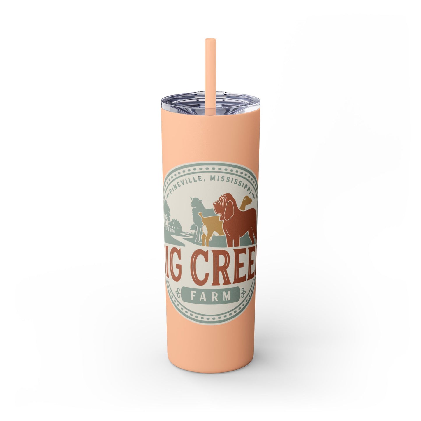 Big Creek Farm Skinny Tumbler with Straw, 20oz