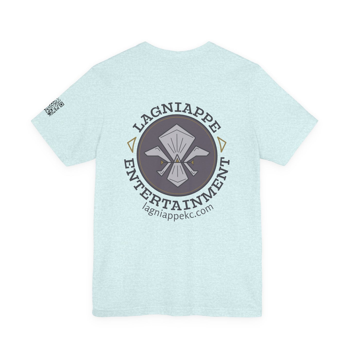 Lagniappe Entertainment Dark Color Logo - Unisex Jersey Tee, Casual Tee, Graphic T-Shirt, Unique Gift, Birthday Gift, Music Festival Apparel