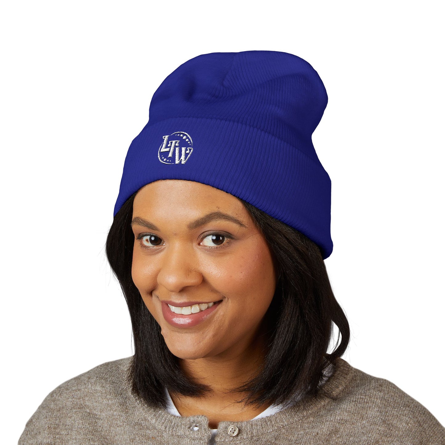 LTW Monogram Embroidered Cuffed Beanie