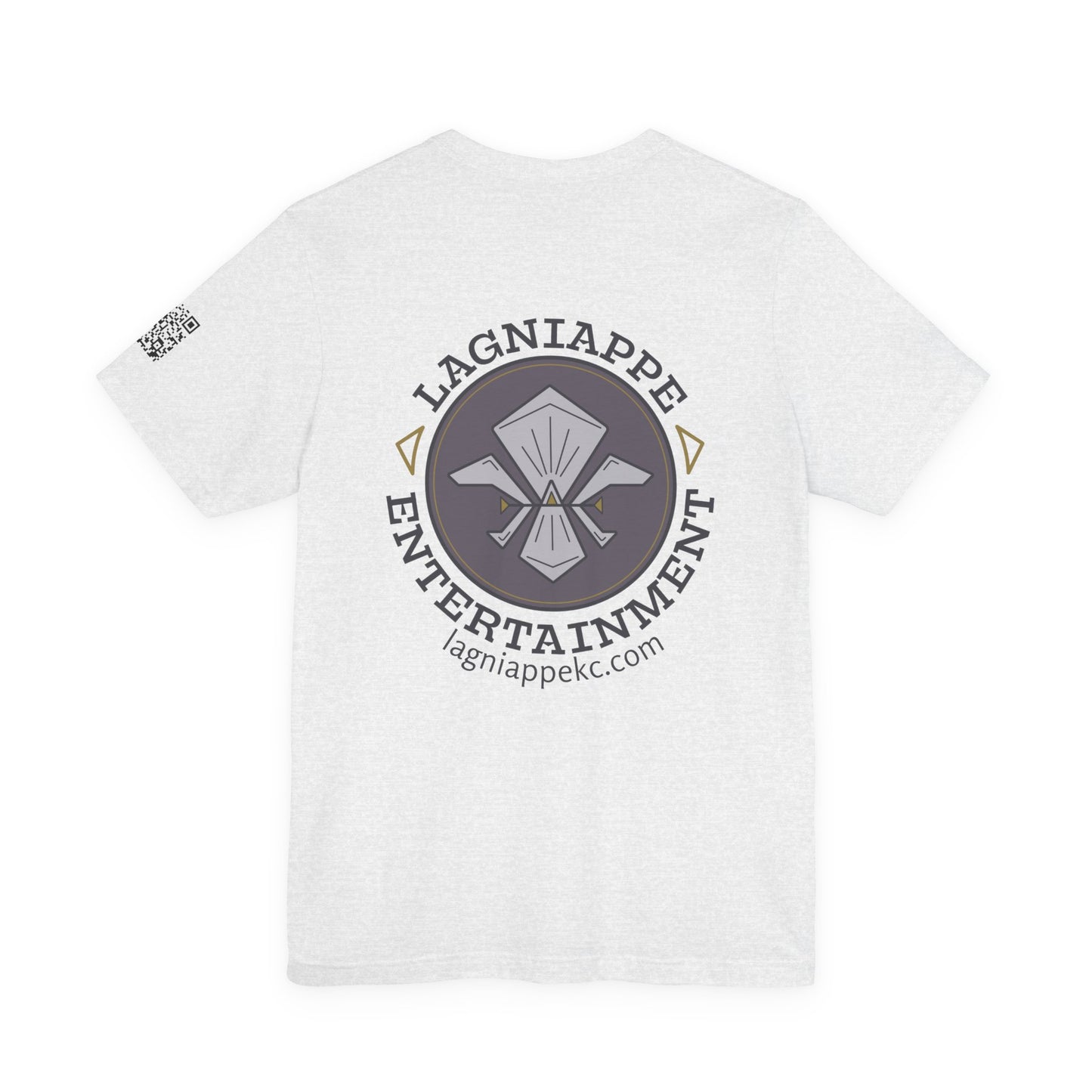 Lagniappe Entertainment Dark Color Logo - Unisex Jersey Tee, Casual Tee, Graphic T-Shirt, Unique Gift, Birthday Gift, Music Festival Apparel