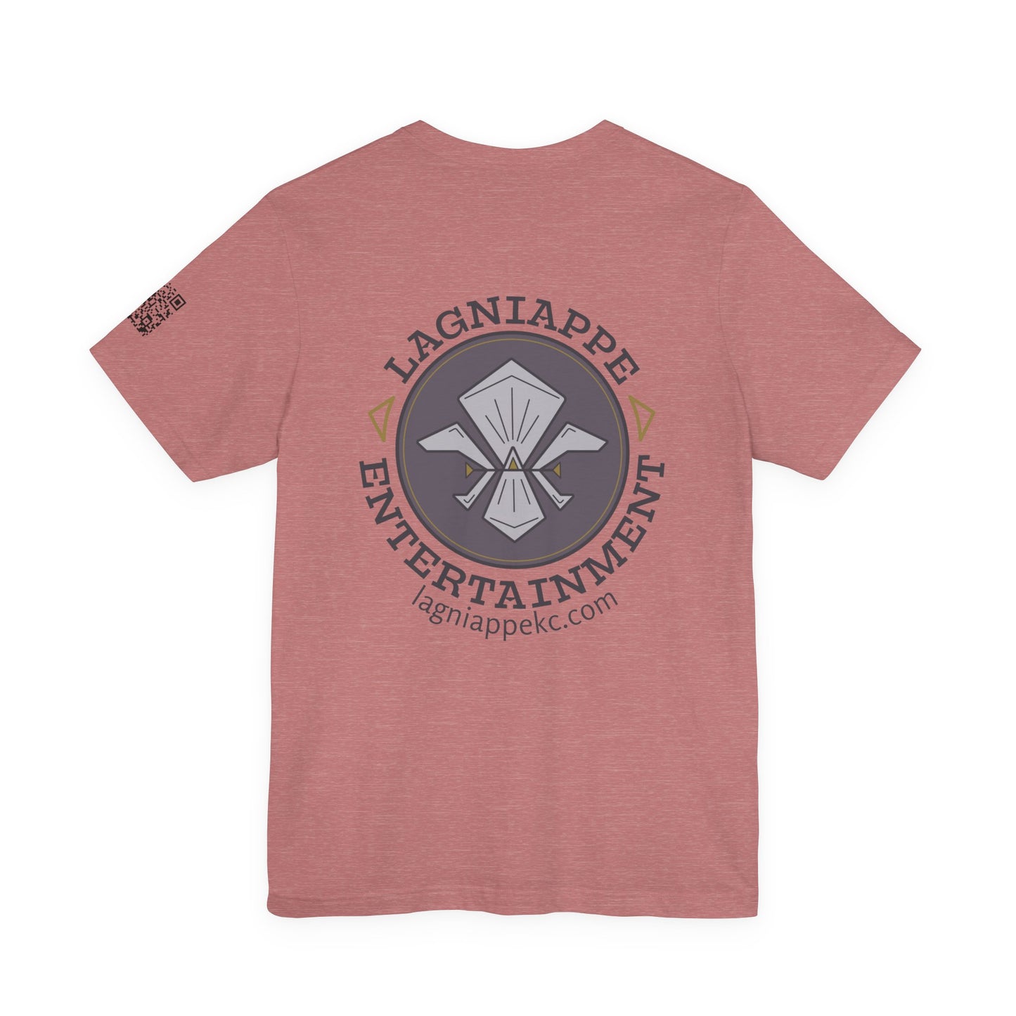 Lagniappe Entertainment Dark Color Logo - Unisex Jersey Tee, Casual Tee, Graphic T-Shirt, Unique Gift, Birthday Gift, Music Festival Apparel