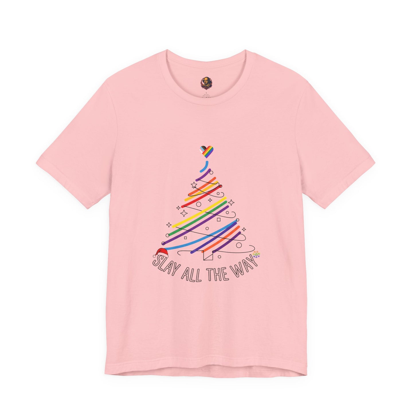 Slay All The Way Rainbow Christmas Unisex Tee