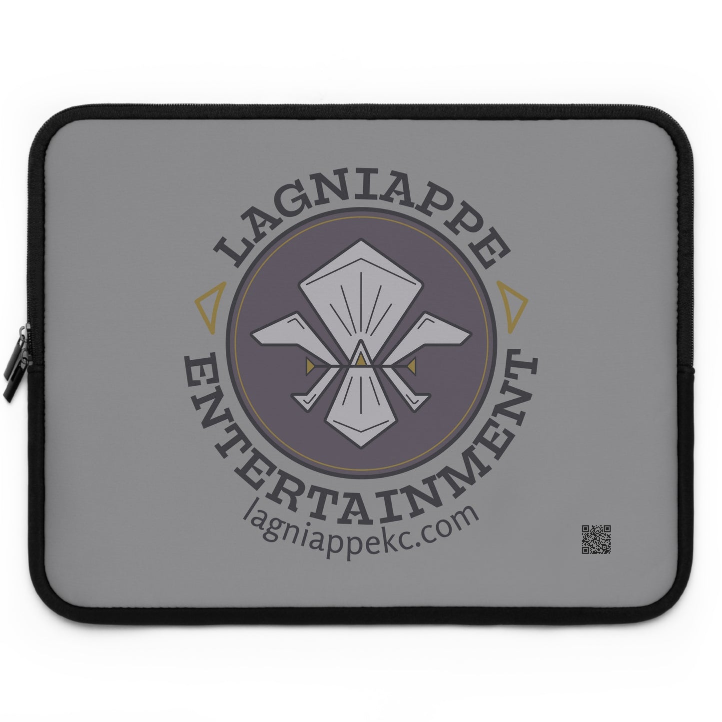 Lagniappe Entertainment Dark Color Logo Laptop Sleeve