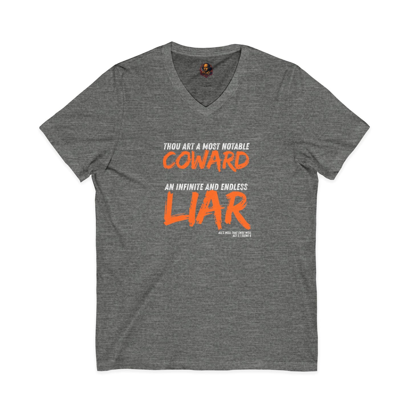 Coward/Liar Shakespeare Unisex V-Neck Tee