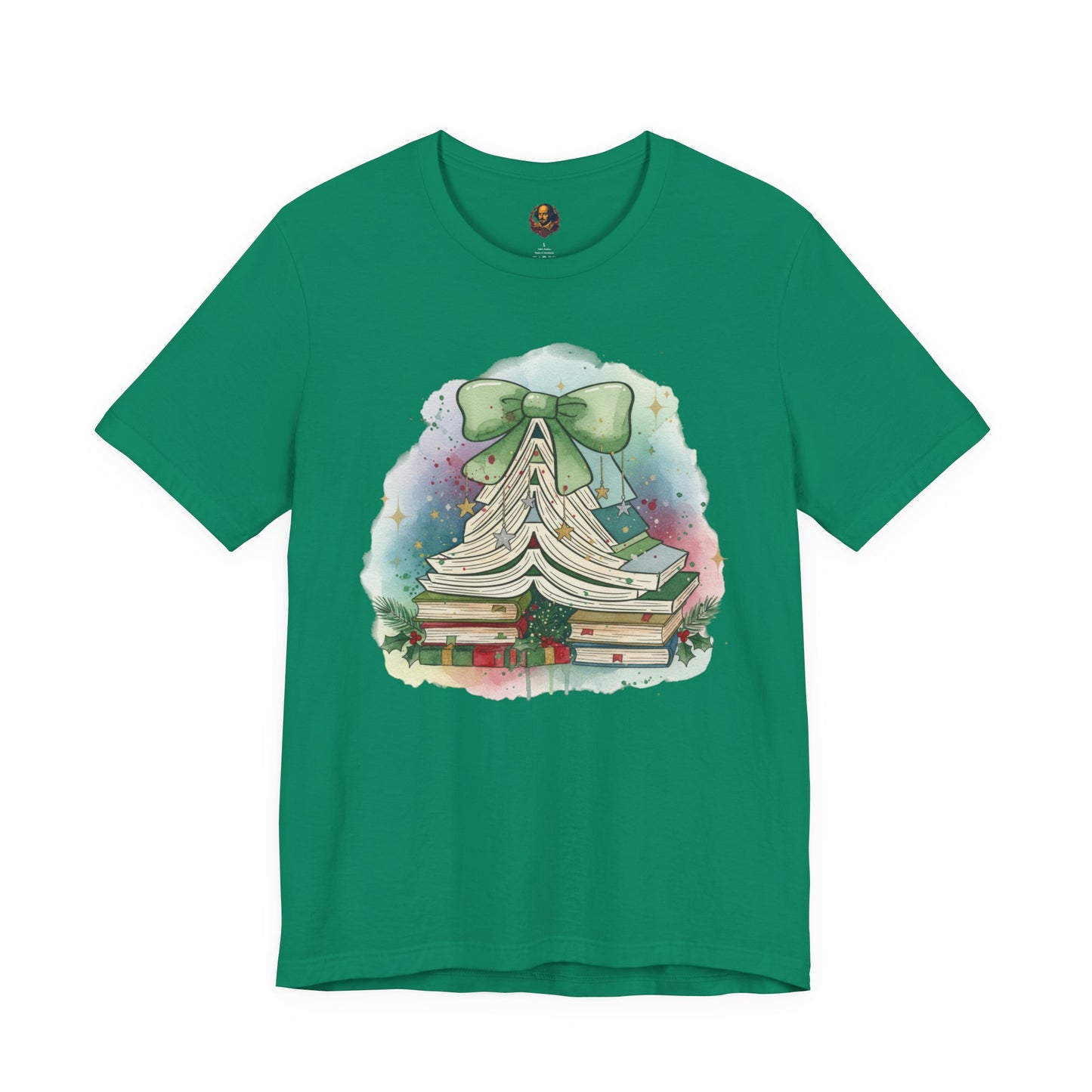 Book Stack Christmas Unisex Tee
