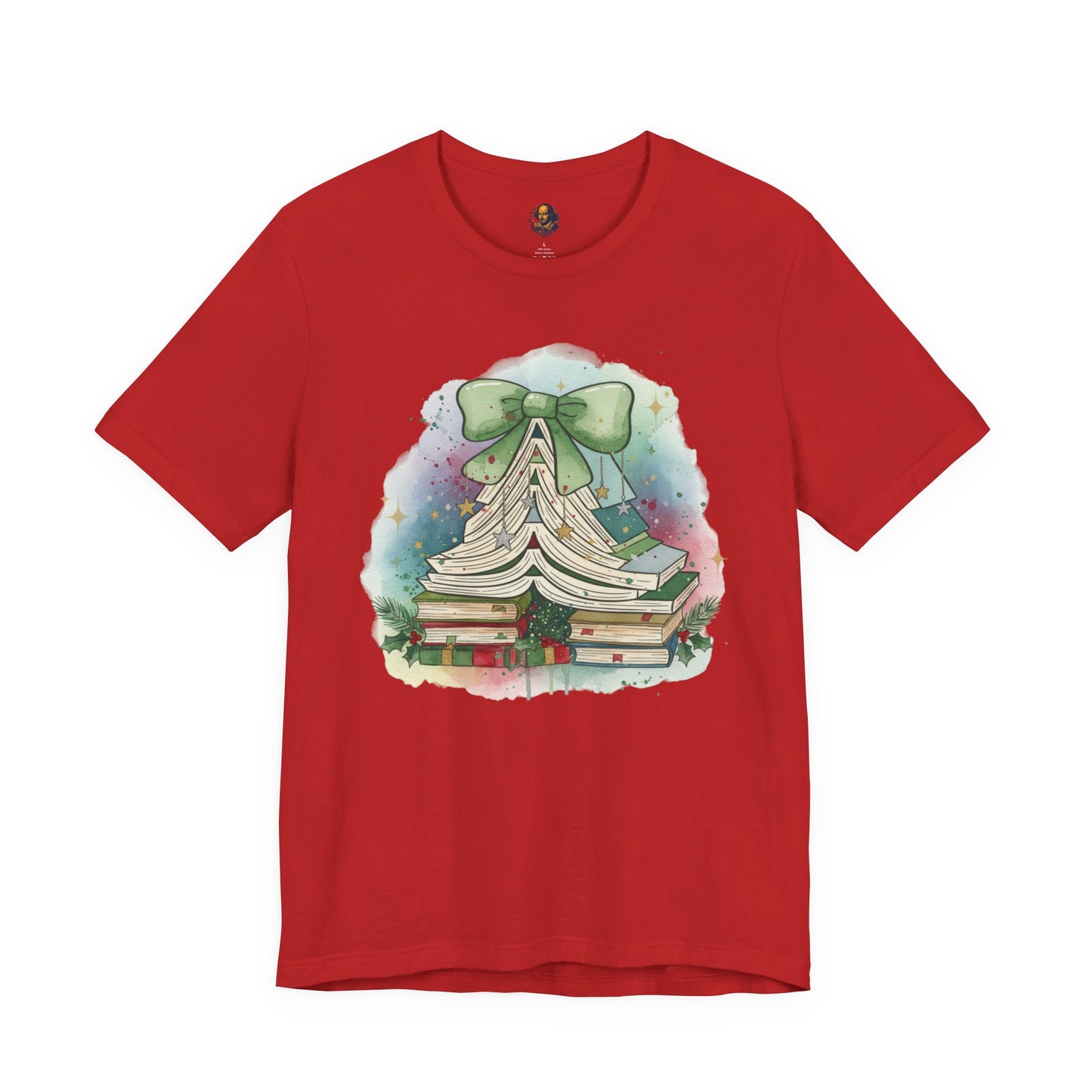 Book Stack Christmas Unisex Tee