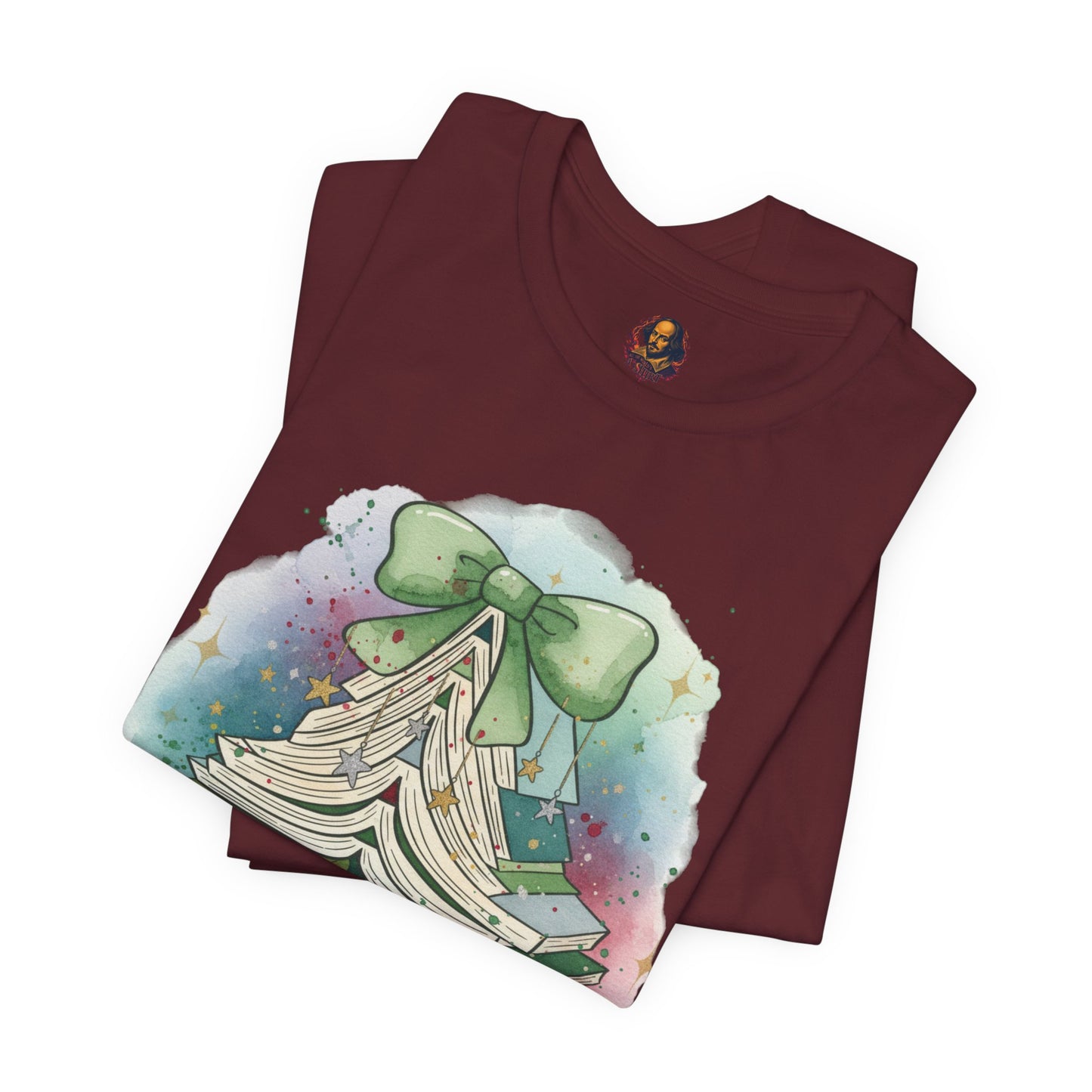 Book Stack Christmas Unisex Tee