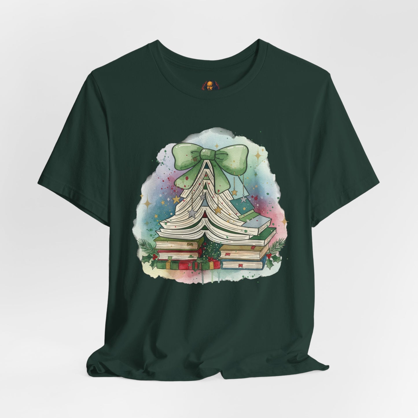 Book Stack Christmas Unisex Tee