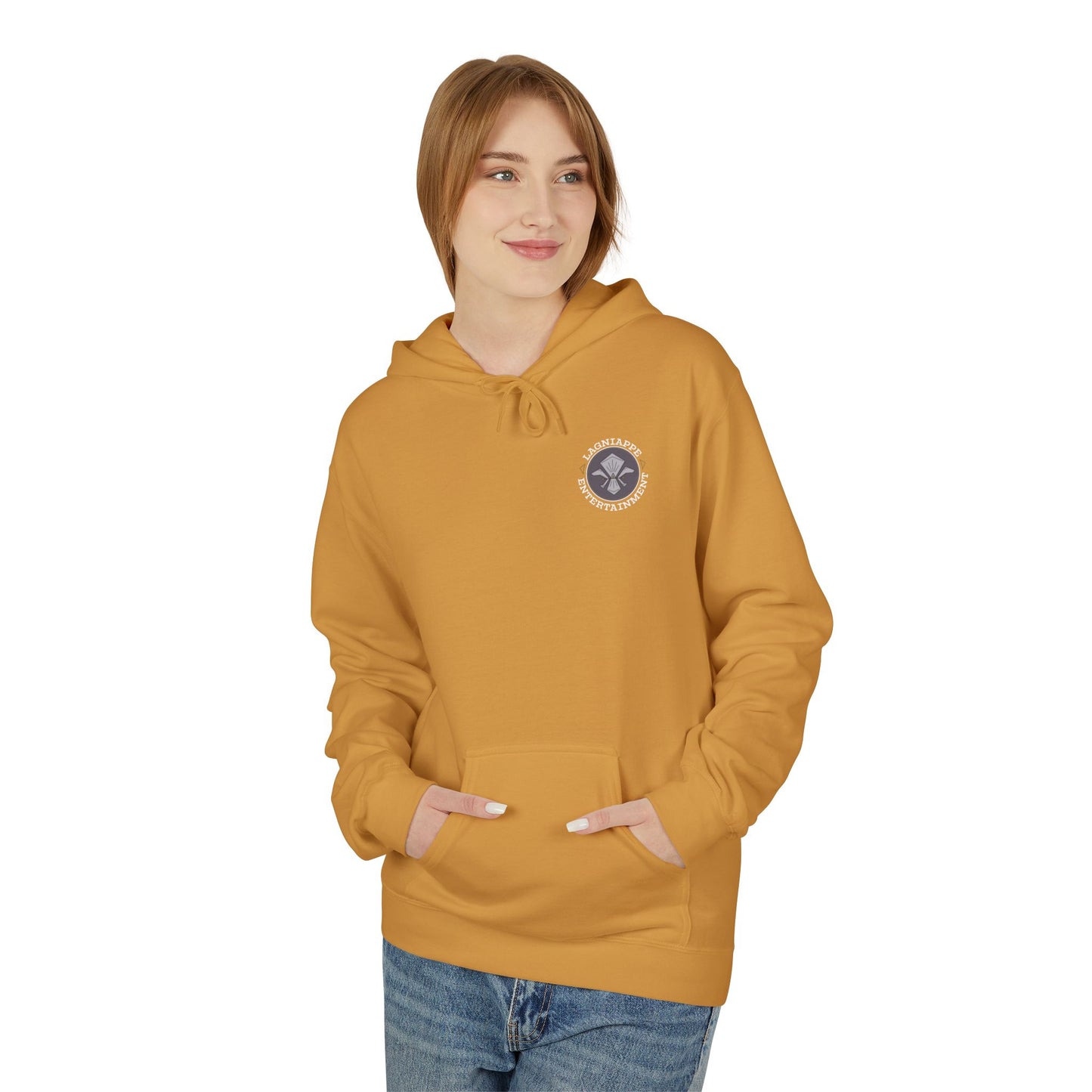 Lagniappe Entertainment Light Color Logo - Unisex Hoodie with Lagniappe Entertainment Design, Casual Streetwear, Gift for Music Lovers, Comfortable Layer, Festival Essential