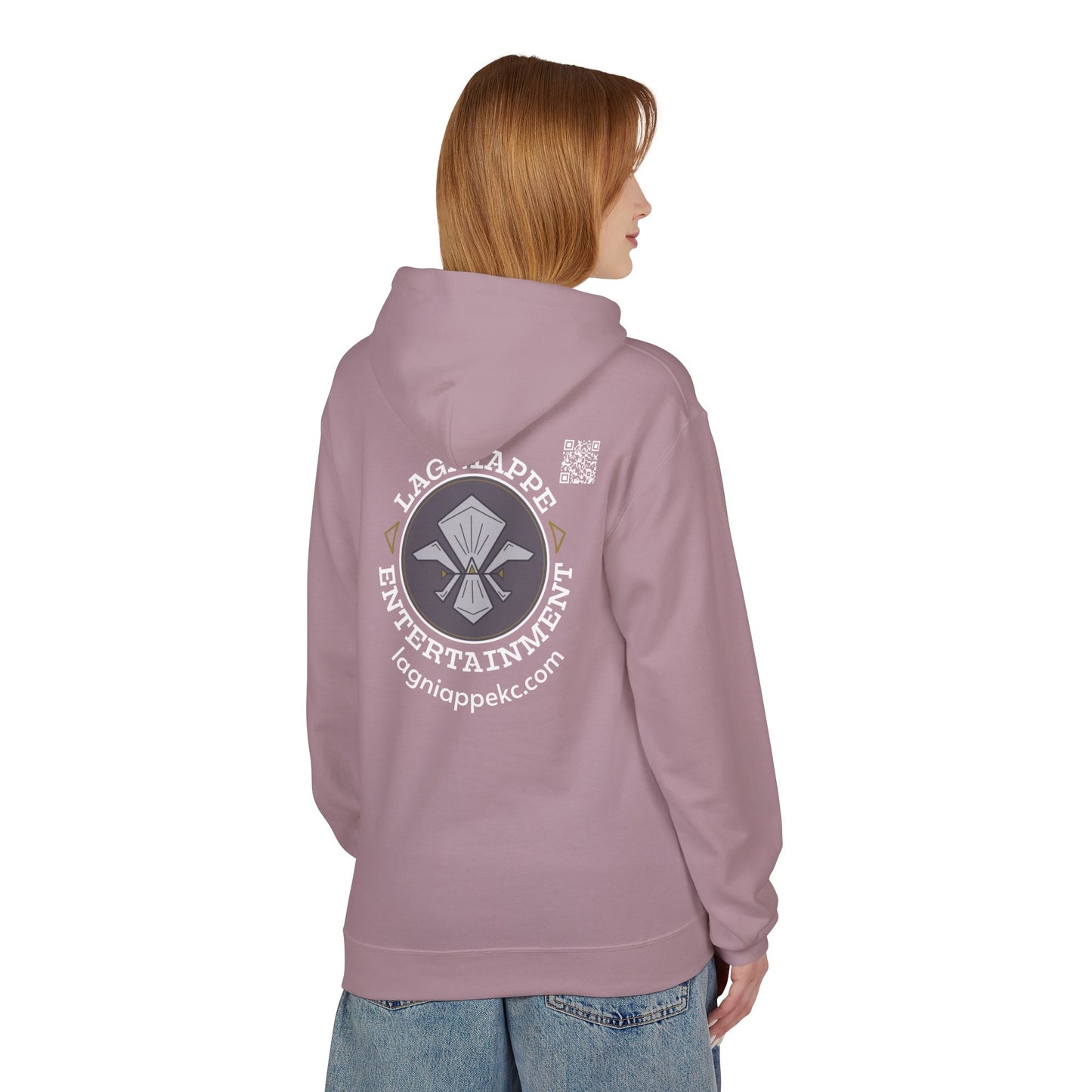 Lagniappe Entertainment Light Color Logo - Unisex Hoodie with Lagniappe Entertainment Design, Casual Streetwear, Gift for Music Lovers, Comfortable Layer, Festival Essential