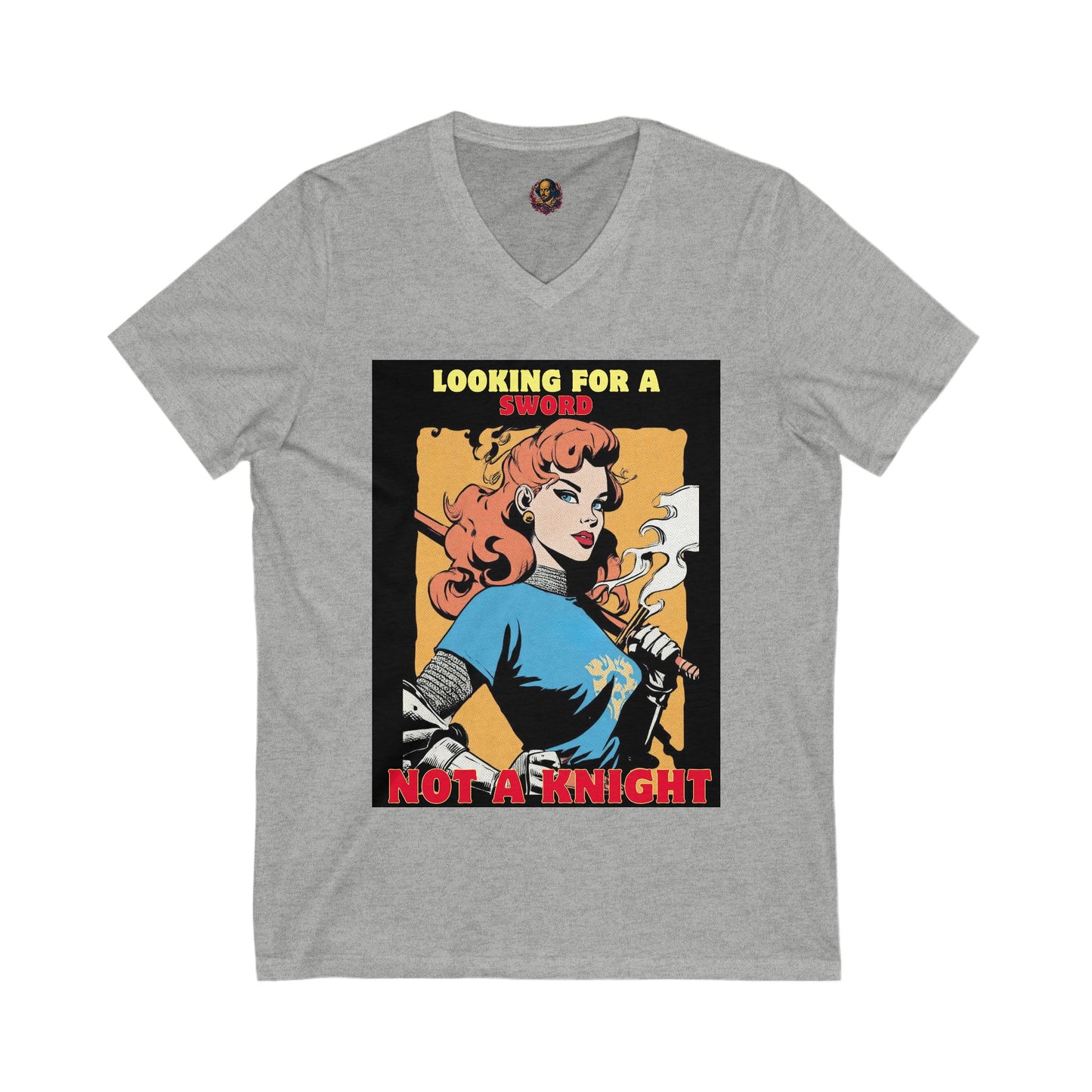 Looking for a Sword Not a Knight Unisex V-Neck Tee