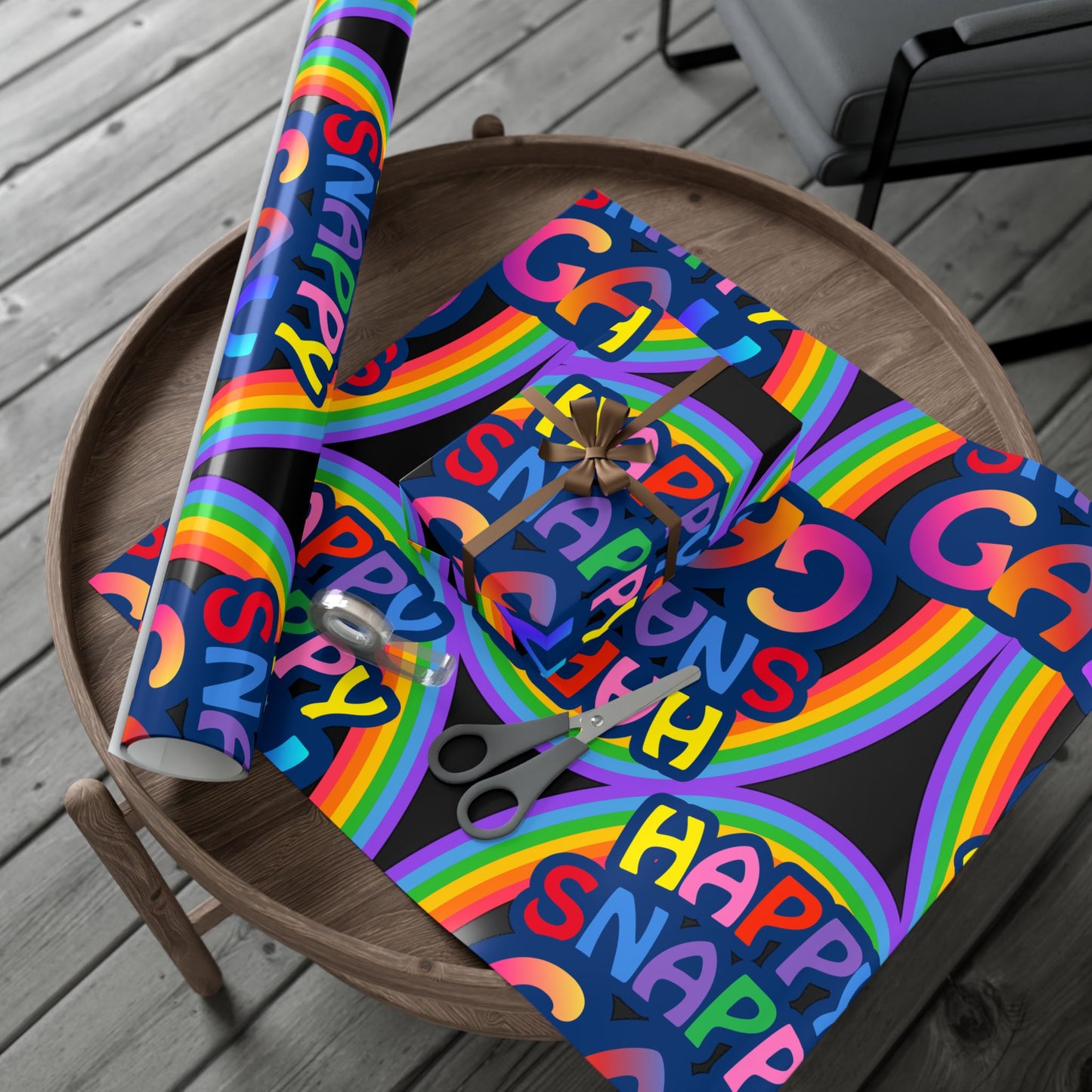 Happy Snappy Gay Rainbow Gift Wrap Paper