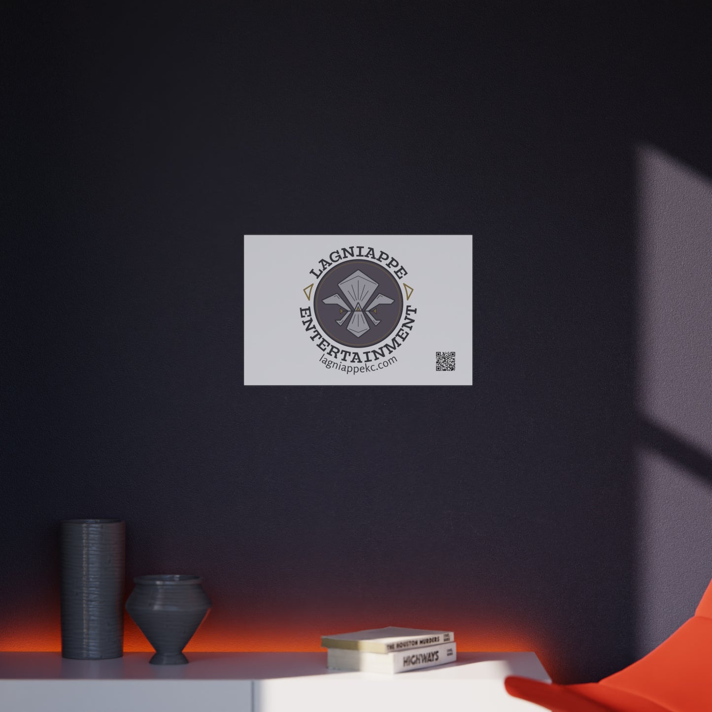 Lagniappe Entertainment Dark Color Logo Foam Board