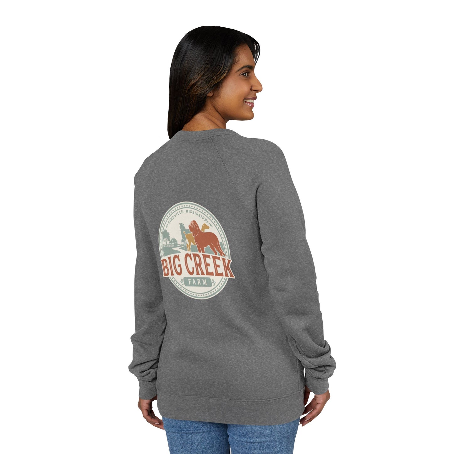 Big Creek Farm Unisex Raglan Sweatshirt