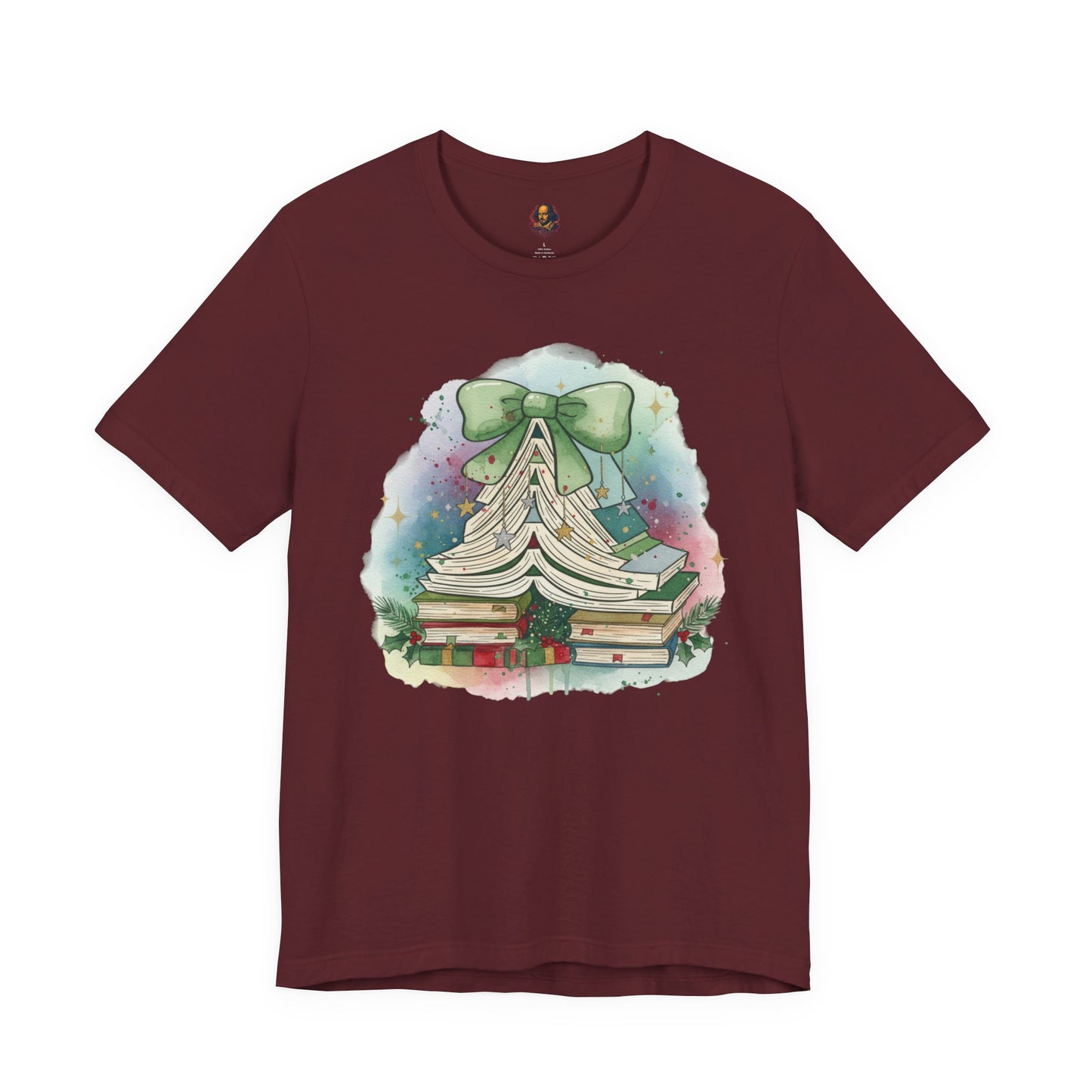 Book Stack Christmas Unisex Tee