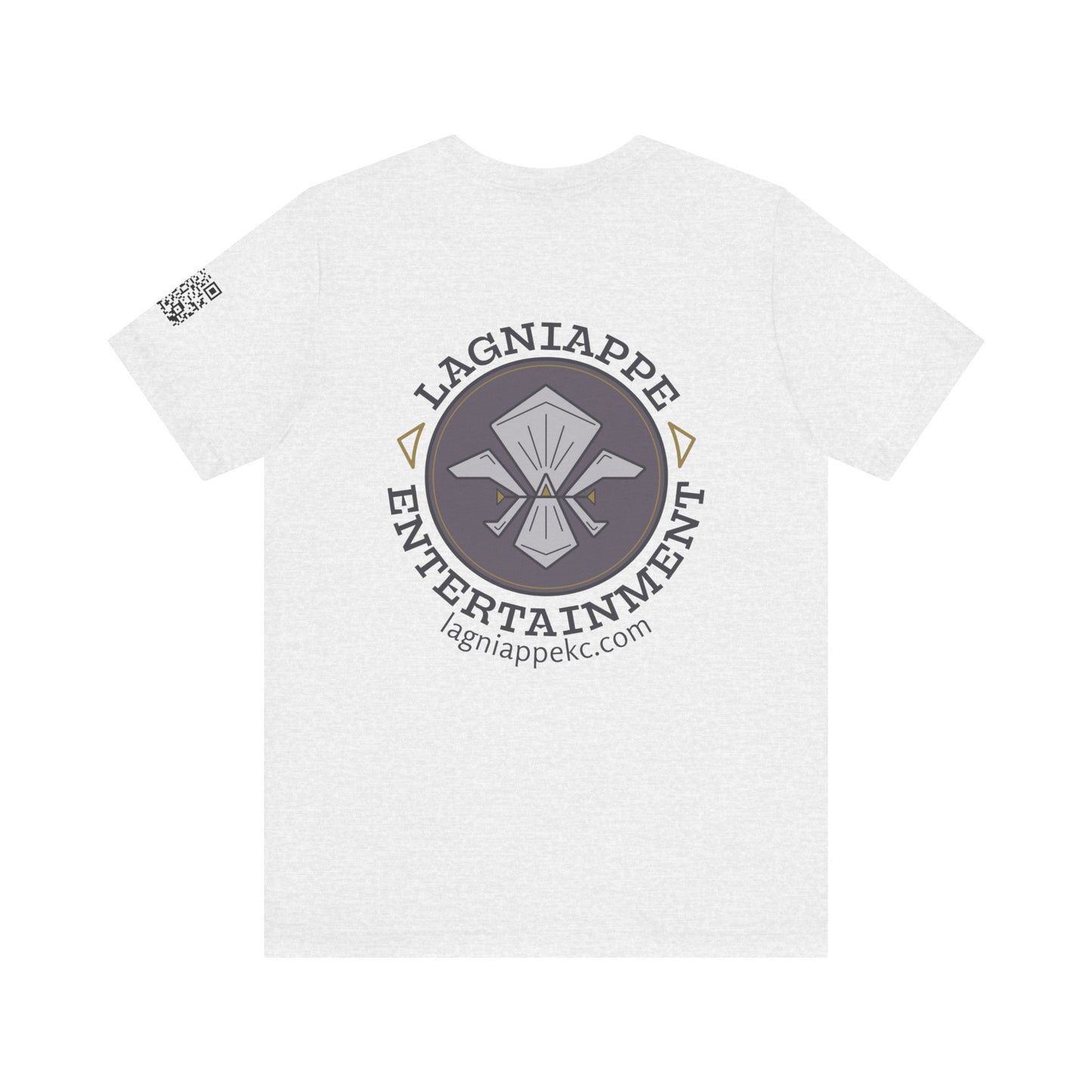 Lagniappe Entertainment Dark Color Logo - Unisex Jersey Tee, Casual Tee, Graphic T-Shirt, Unique Gift, Birthday Gift, Music Festival Apparel