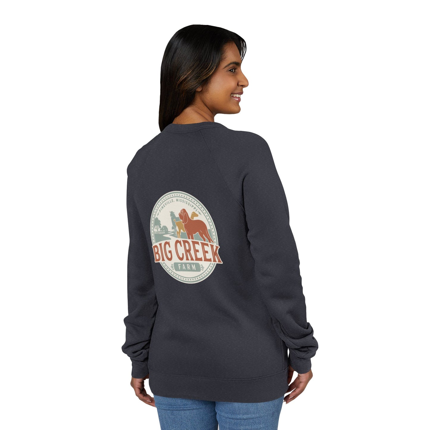 Big Creek Farm Unisex Raglan Sweatshirt