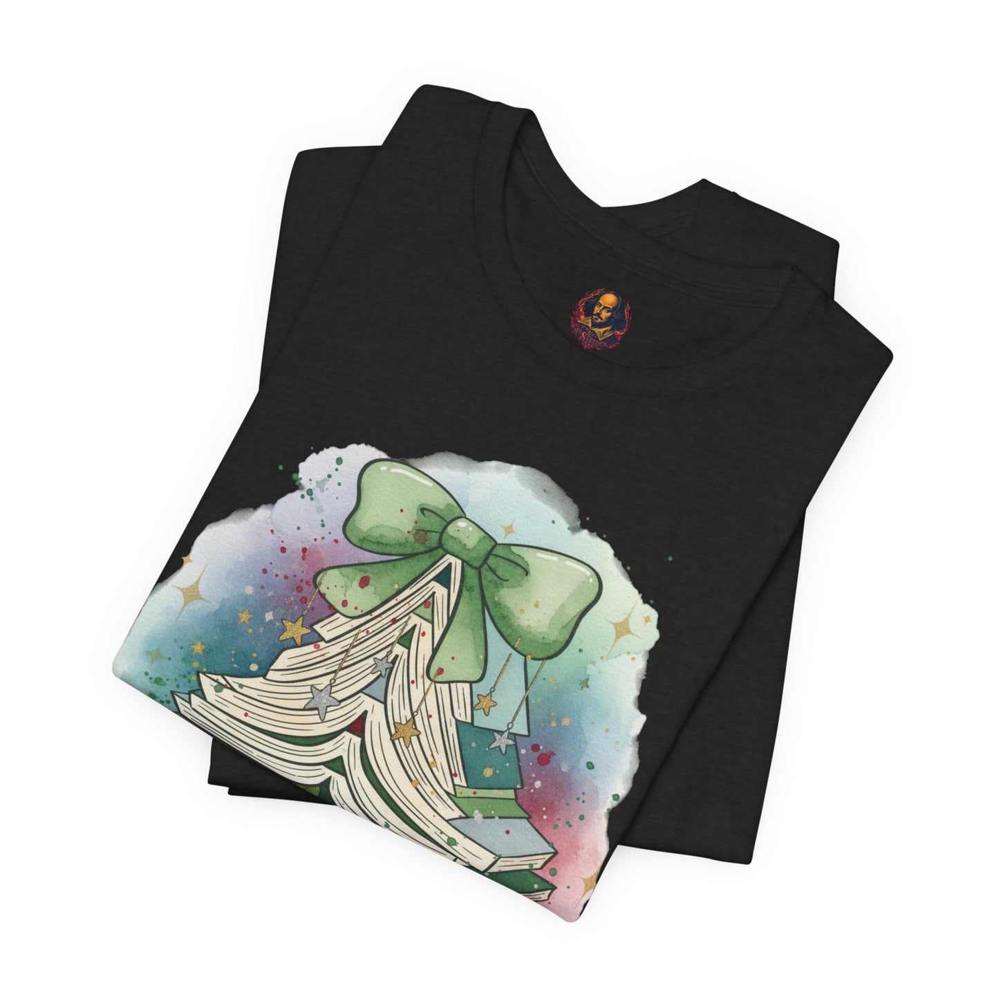 Book Stack Christmas Unisex Tee