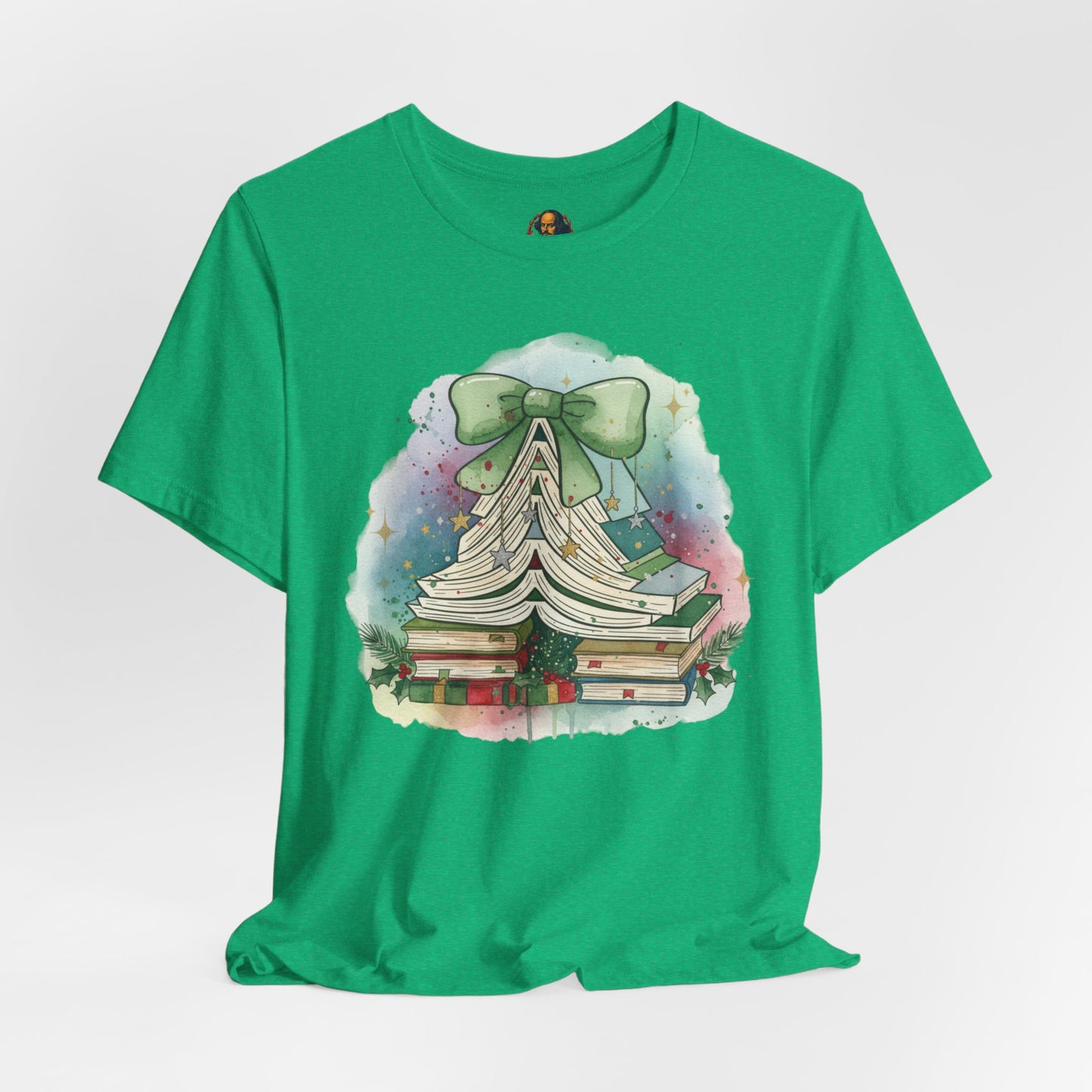 Book Stack Christmas Unisex Tee