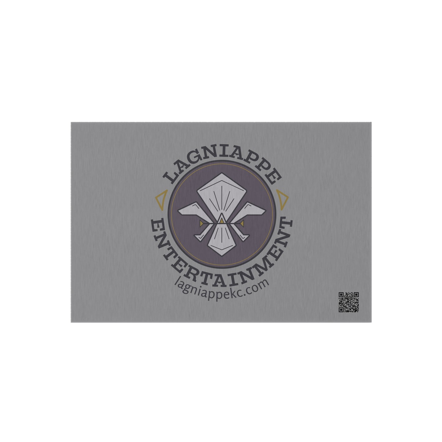 Lagniappe Entertainment Dark Color Logo Outdoor Rug