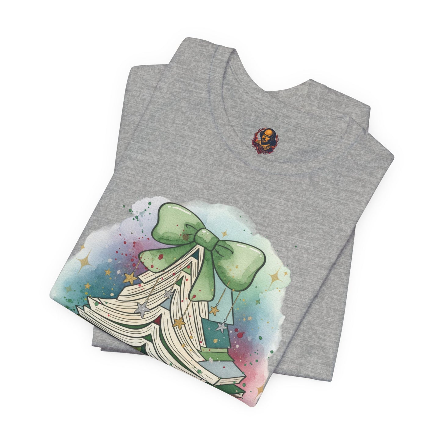 Book Stack Christmas Unisex Tee