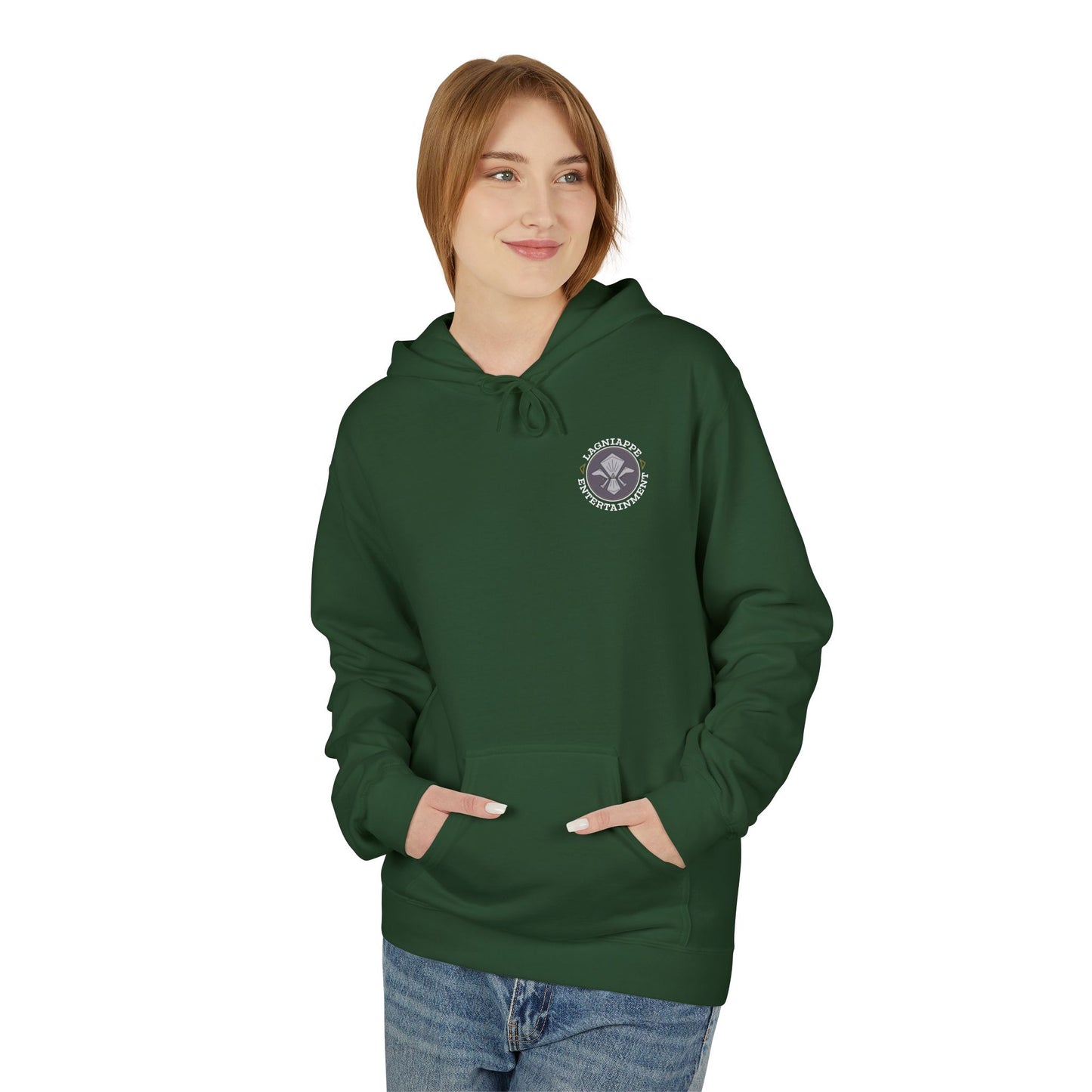 Lagniappe Entertainment Light Color Logo - Unisex Hoodie with Lagniappe Entertainment Design, Casual Streetwear, Gift for Music Lovers, Comfortable Layer, Festival Essential