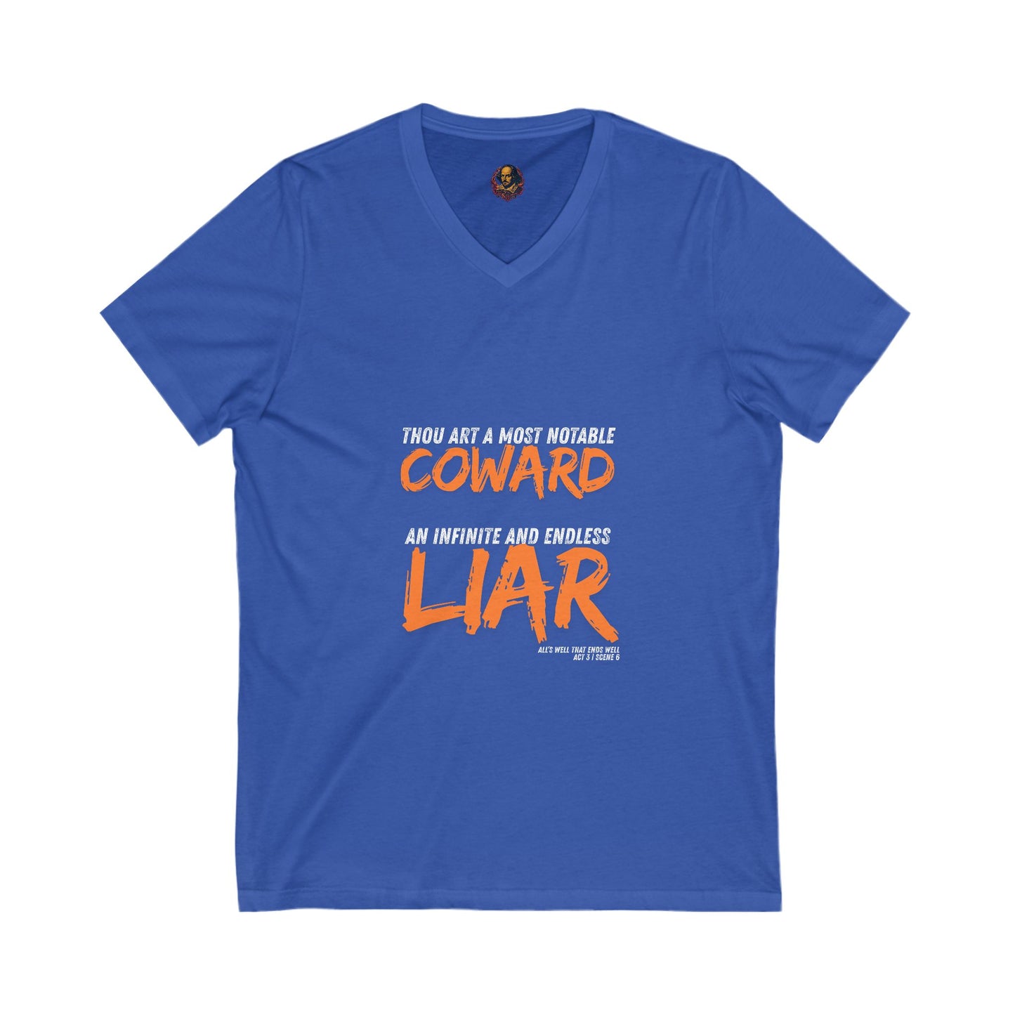 Coward/Liar Shakespeare Unisex V-Neck Tee