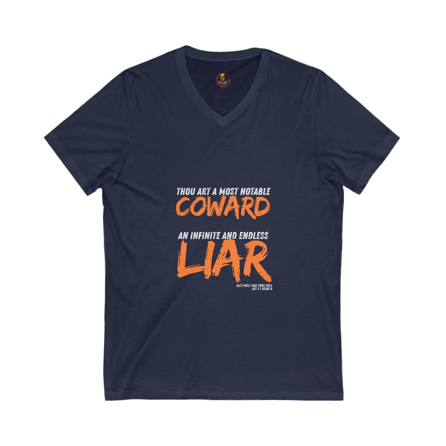 Coward/Liar Shakespeare Unisex V-Neck Tee