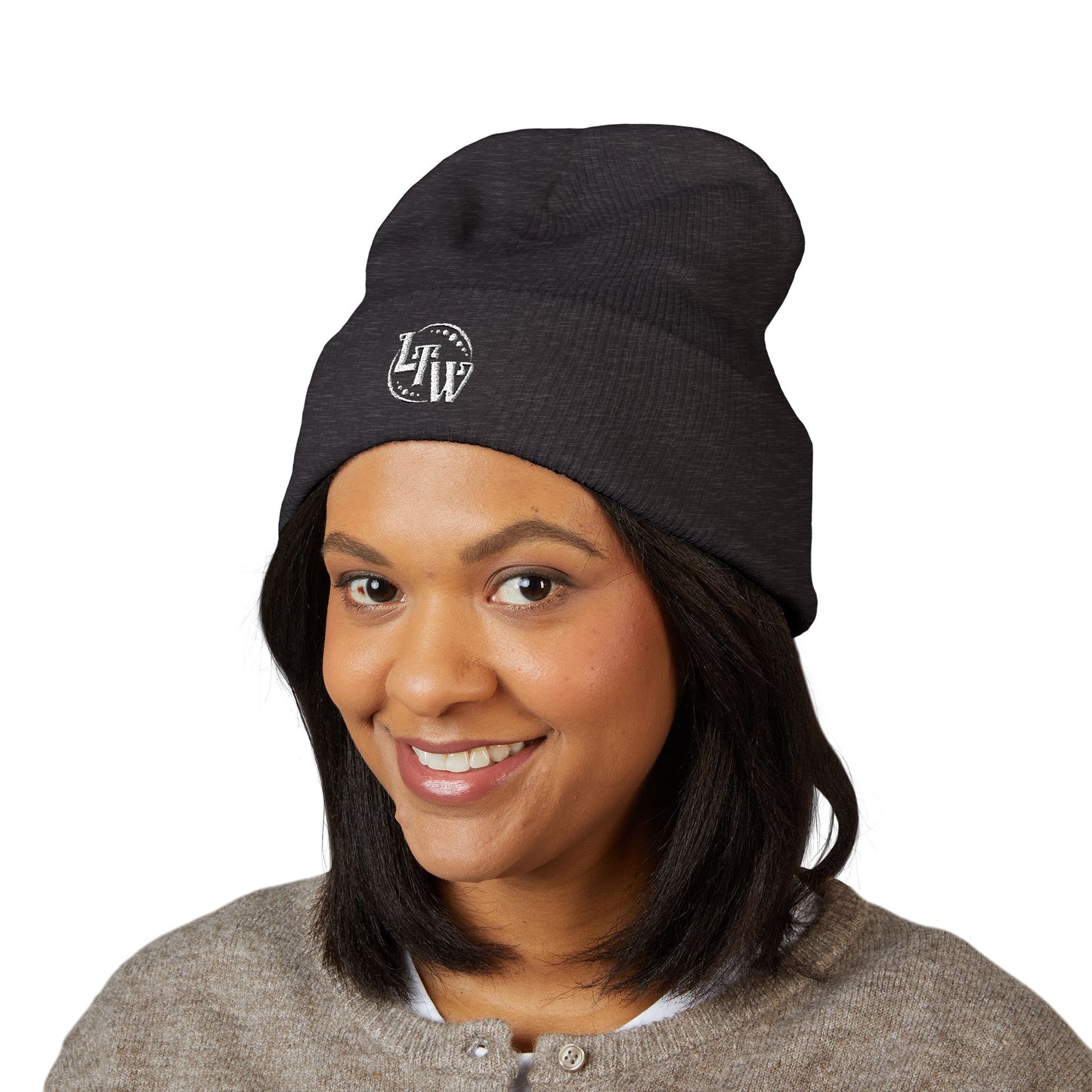 LTW Monogram Embroidered Cuffed Beanie