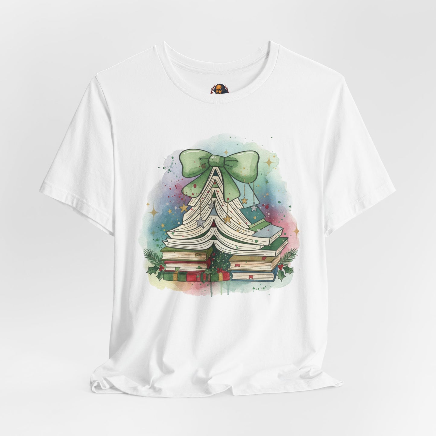 Book Stack Christmas Unisex Tee