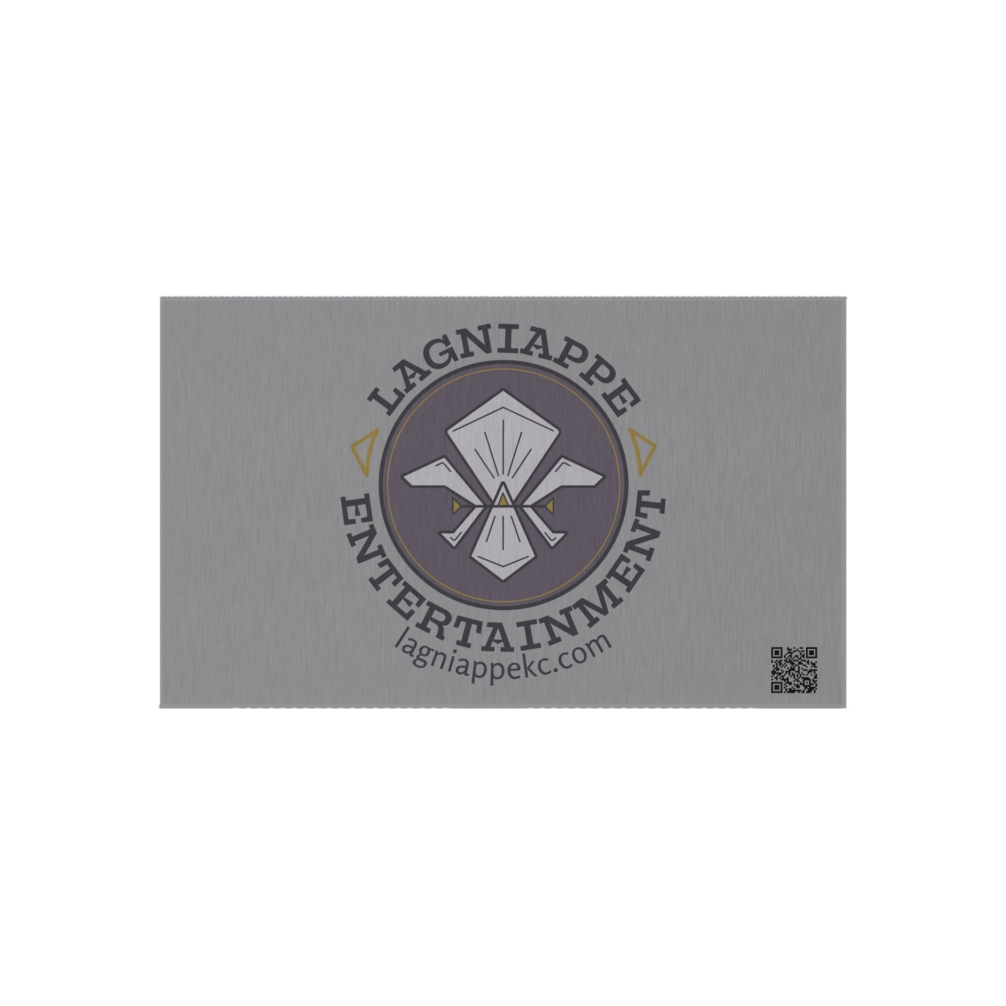 Lagniappe Entertainment Dark Color Logo Outdoor Rug
