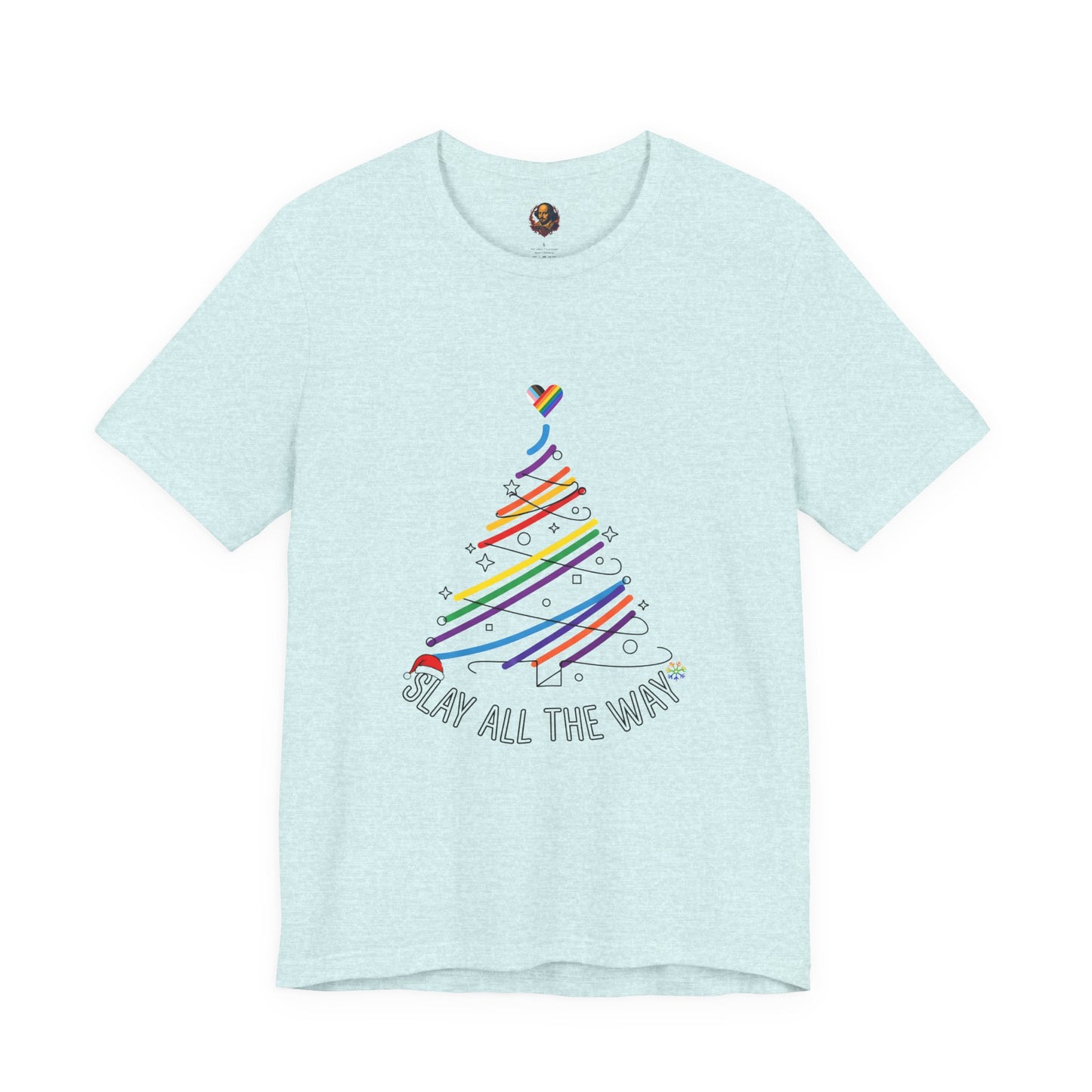 Slay All The Way Rainbow Christmas Unisex Tee