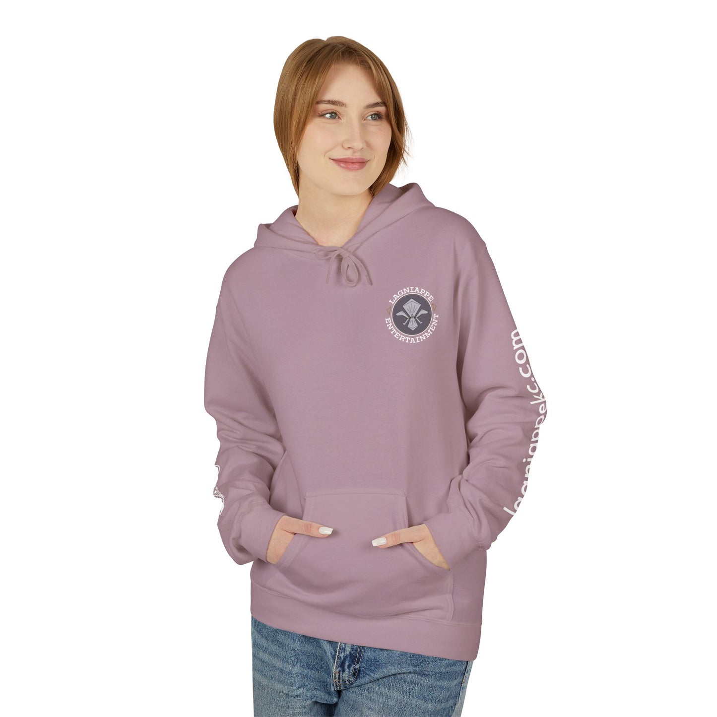 Lagniappe Entertainment Light Color Logo - Unisex Hoodie with Lagniappe Entertainment Design, Casual Streetwear, Gift for Music Lovers, Comfortable Layer, Festival Essential