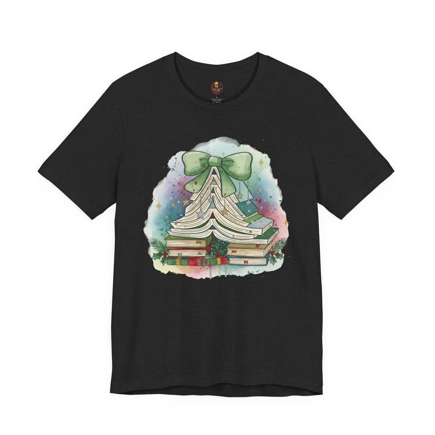 Book Stack Christmas Unisex Tee
