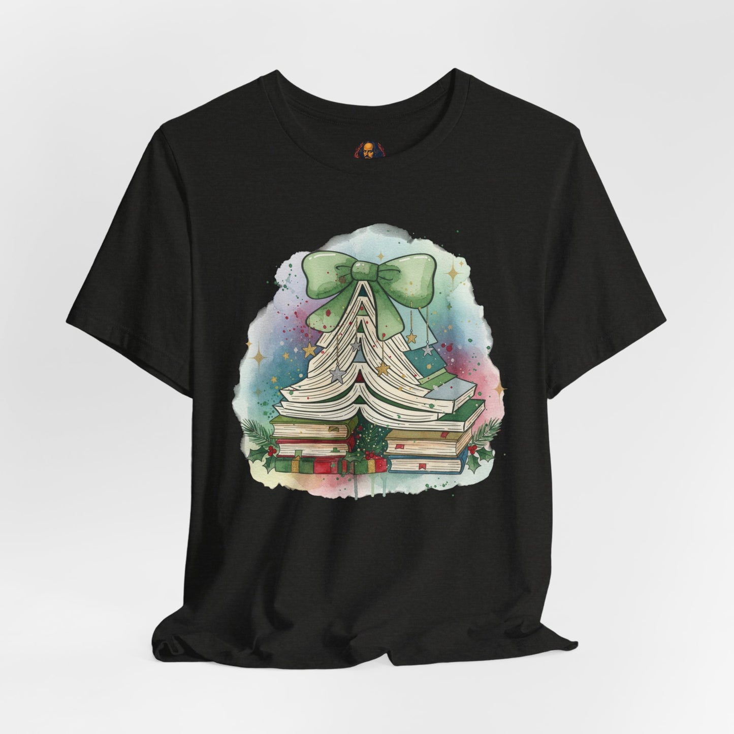 Book Stack Christmas Unisex Tee