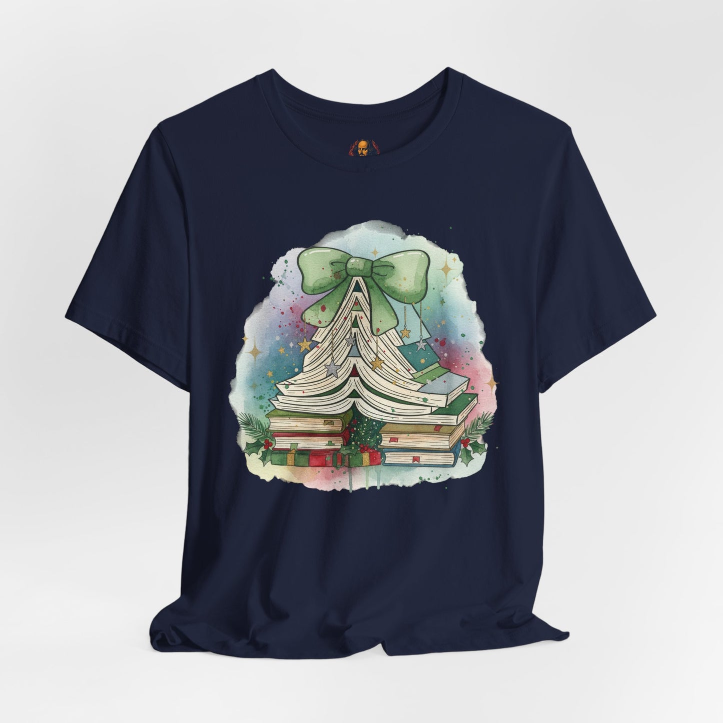 Book Stack Christmas Unisex Tee