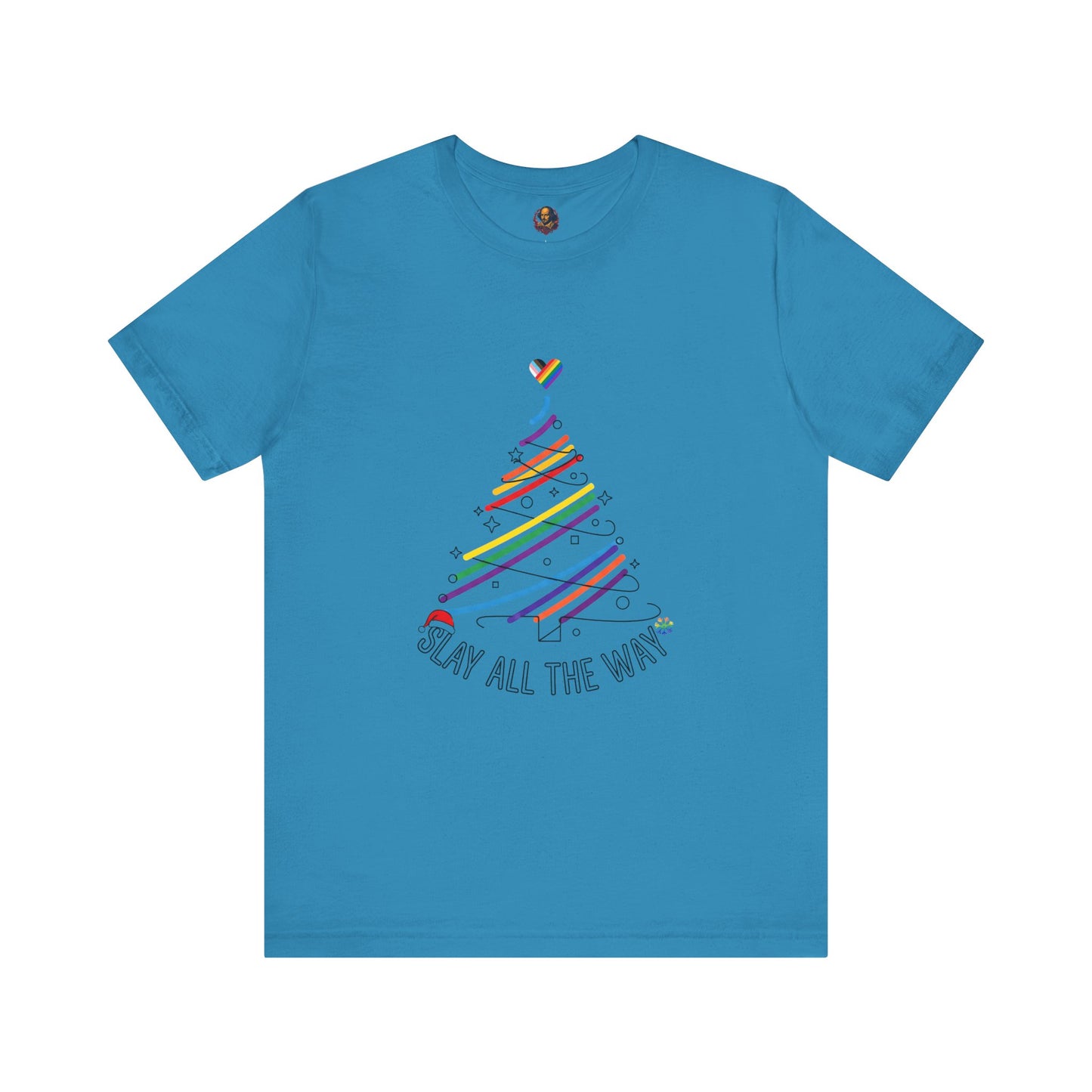 Slay All The Way Rainbow Christmas Unisex Tee