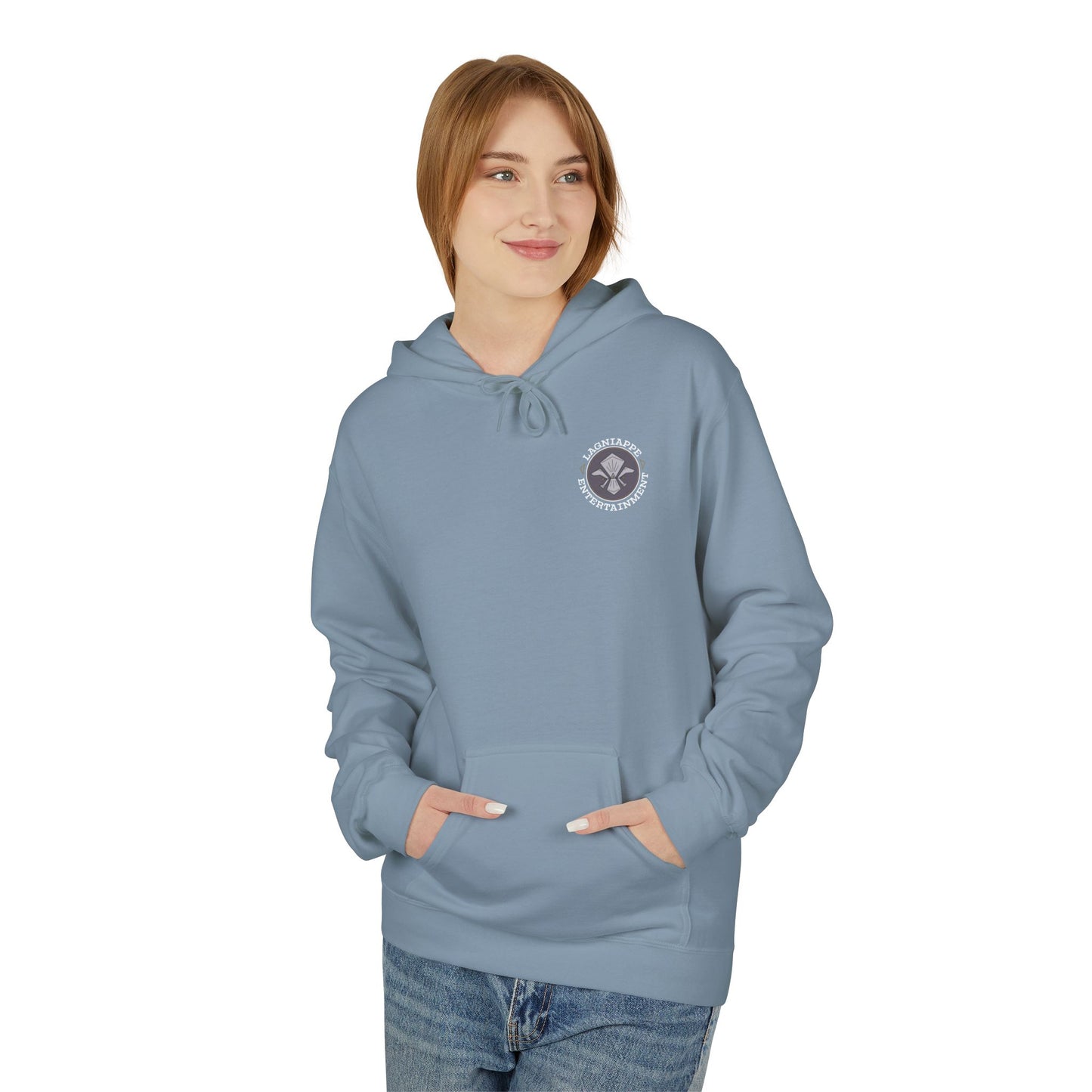 Lagniappe Entertainment Light Color Logo - Unisex Hoodie with Lagniappe Entertainment Design, Casual Streetwear, Gift for Music Lovers, Comfortable Layer, Festival Essential
