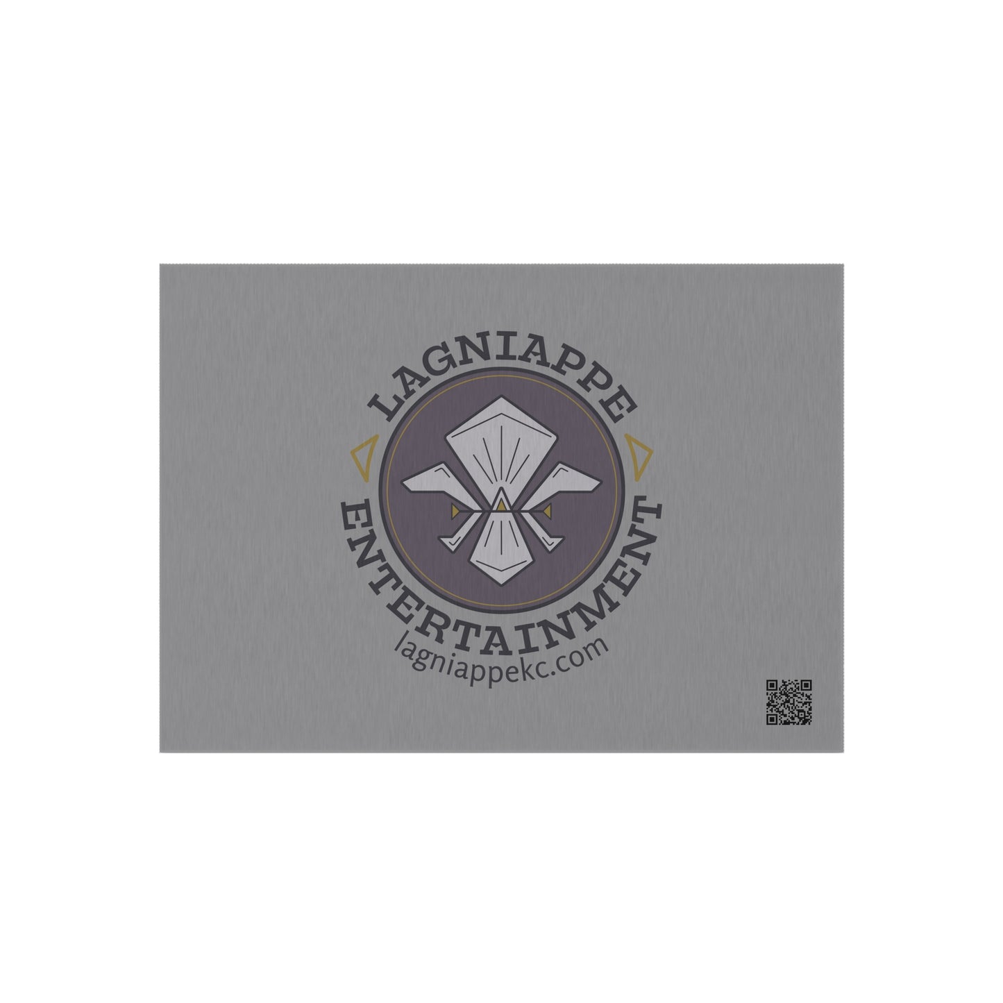 Lagniappe Entertainment Dark Color Logo Outdoor Rug