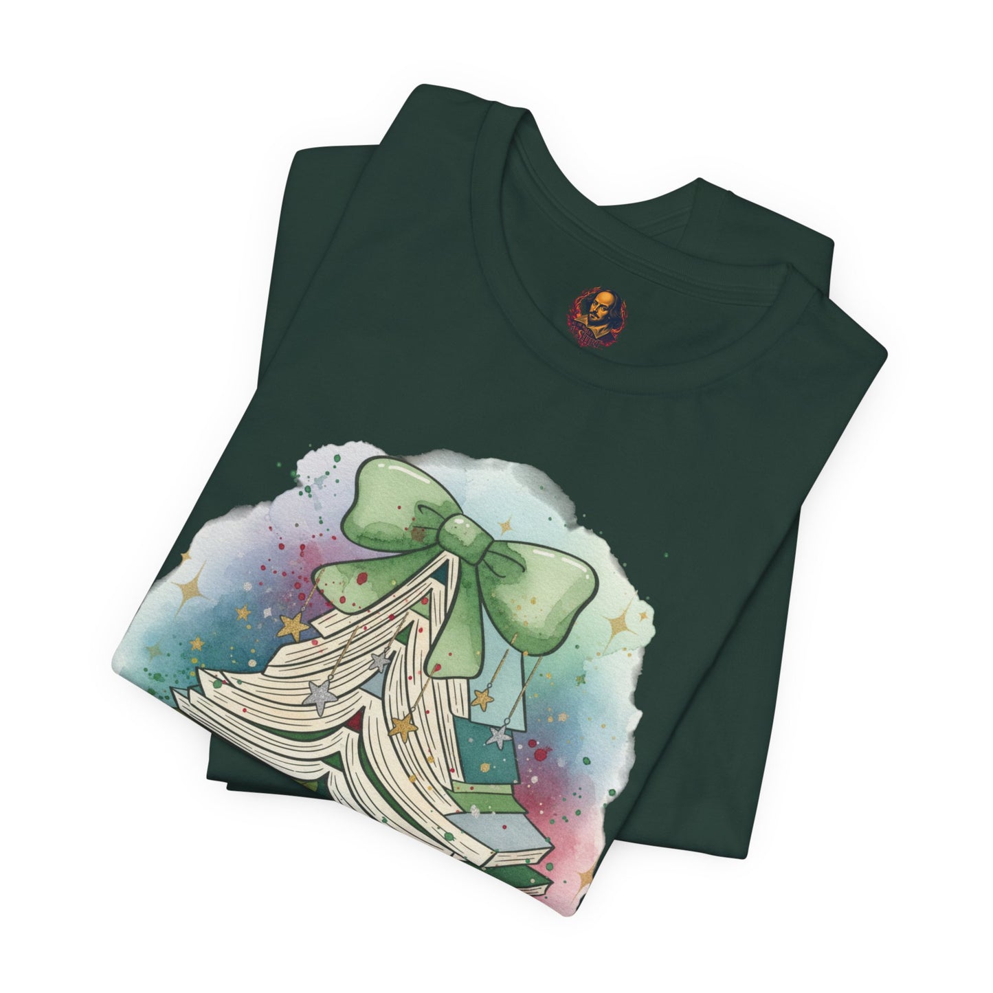 Book Stack Christmas Unisex Tee