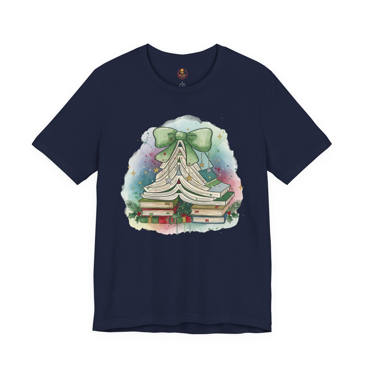 Book Stack Christmas Unisex Tee