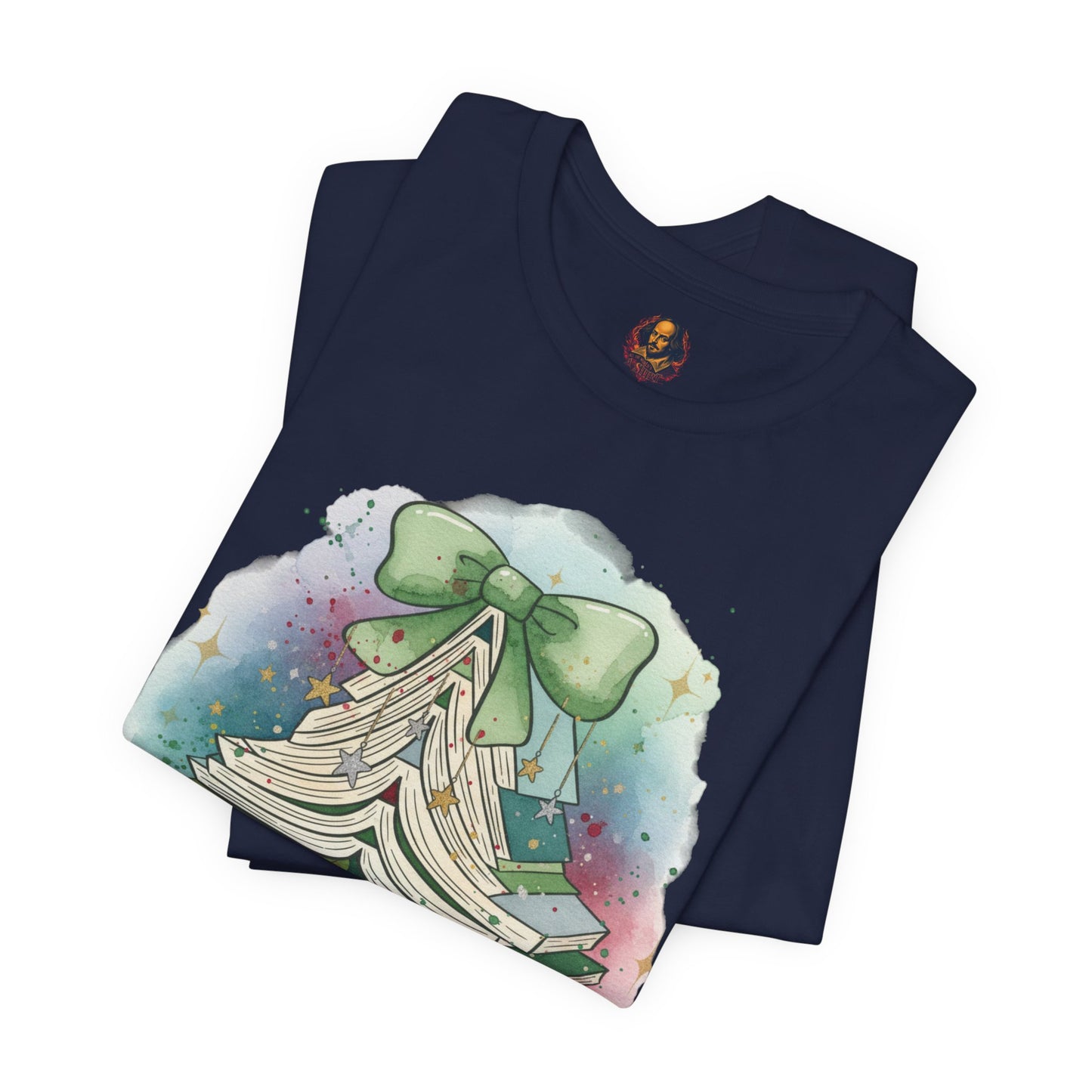 Book Stack Christmas Unisex Tee