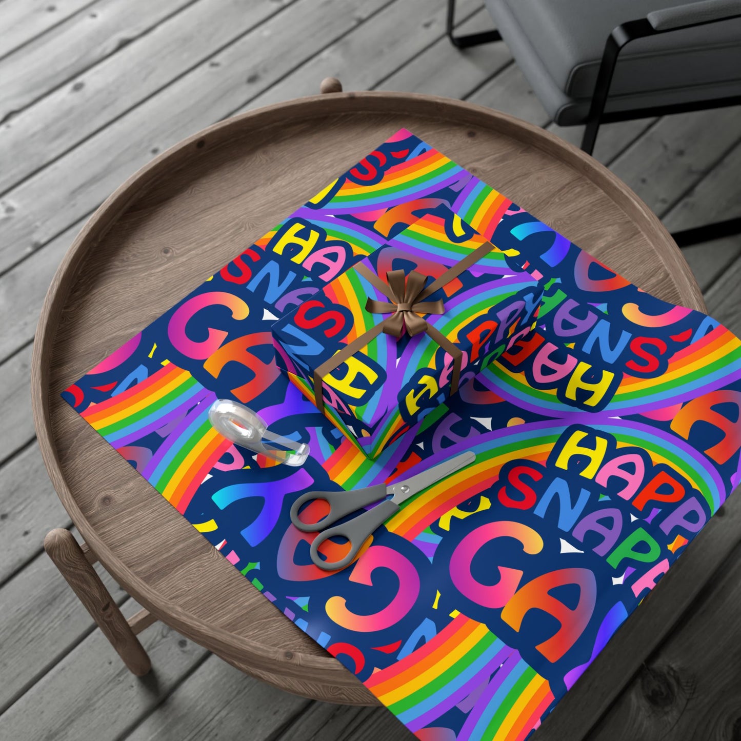 Happy Snappy Gay Rainbow Gift Wrap Paper