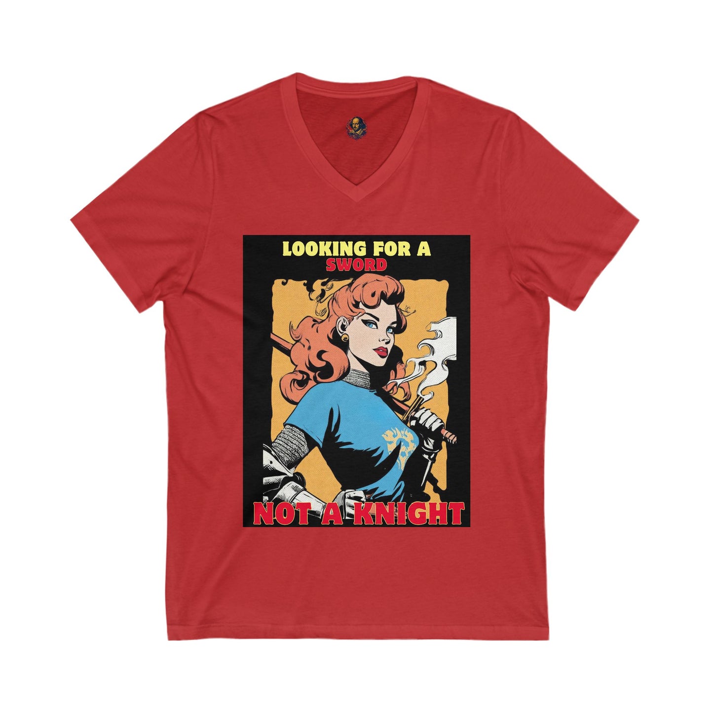 Looking for a Sword Not a Knight Unisex V-Neck Tee