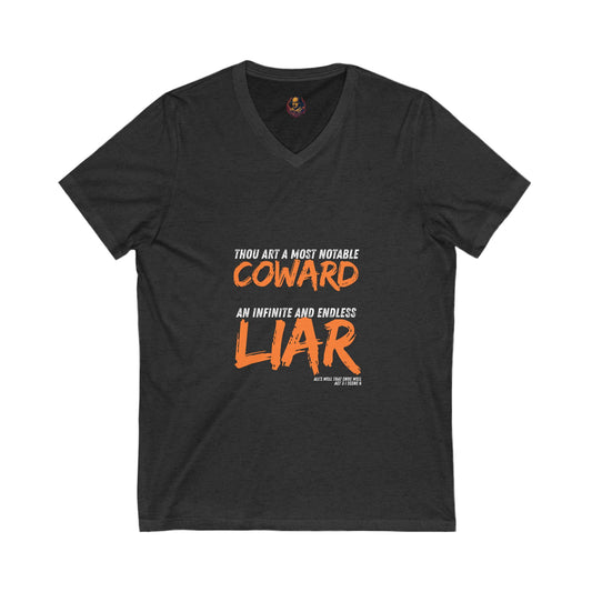 Coward/Liar Shakespeare Unisex V-Neck Tee