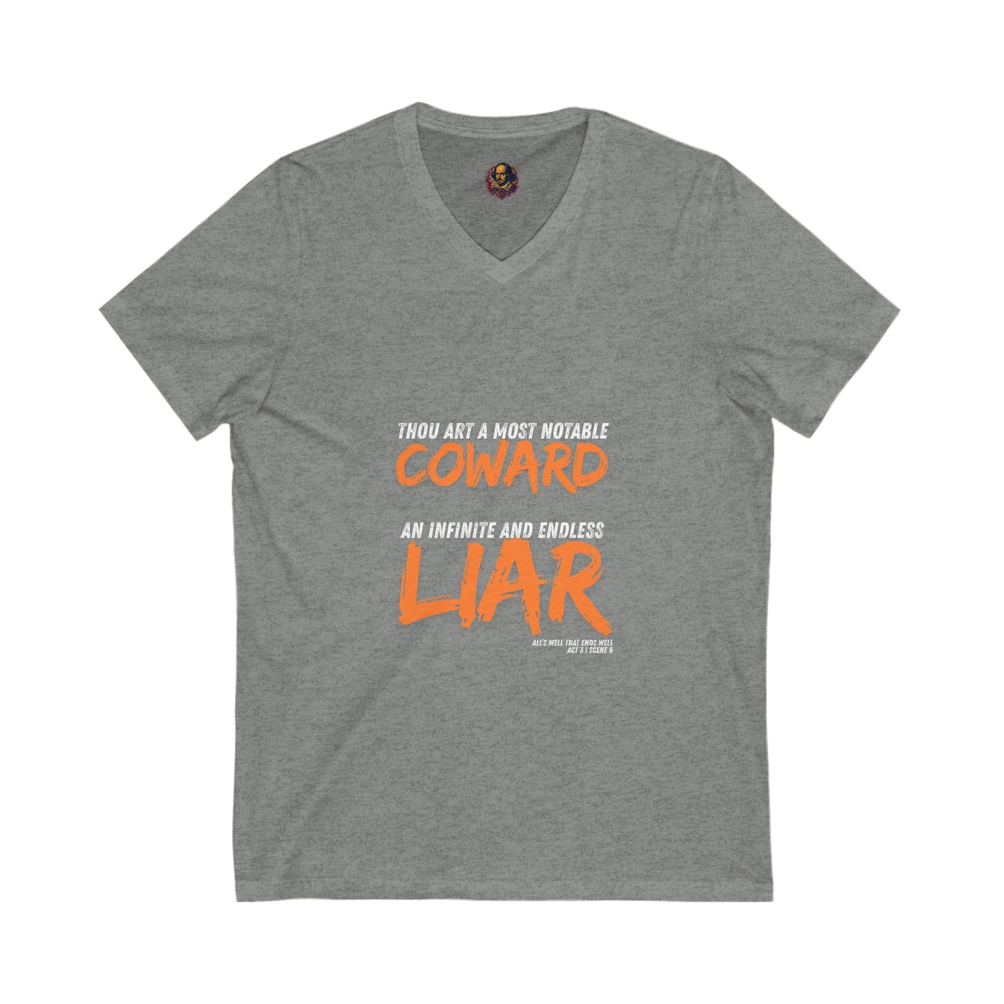 Coward/Liar Shakespeare Unisex V-Neck Tee