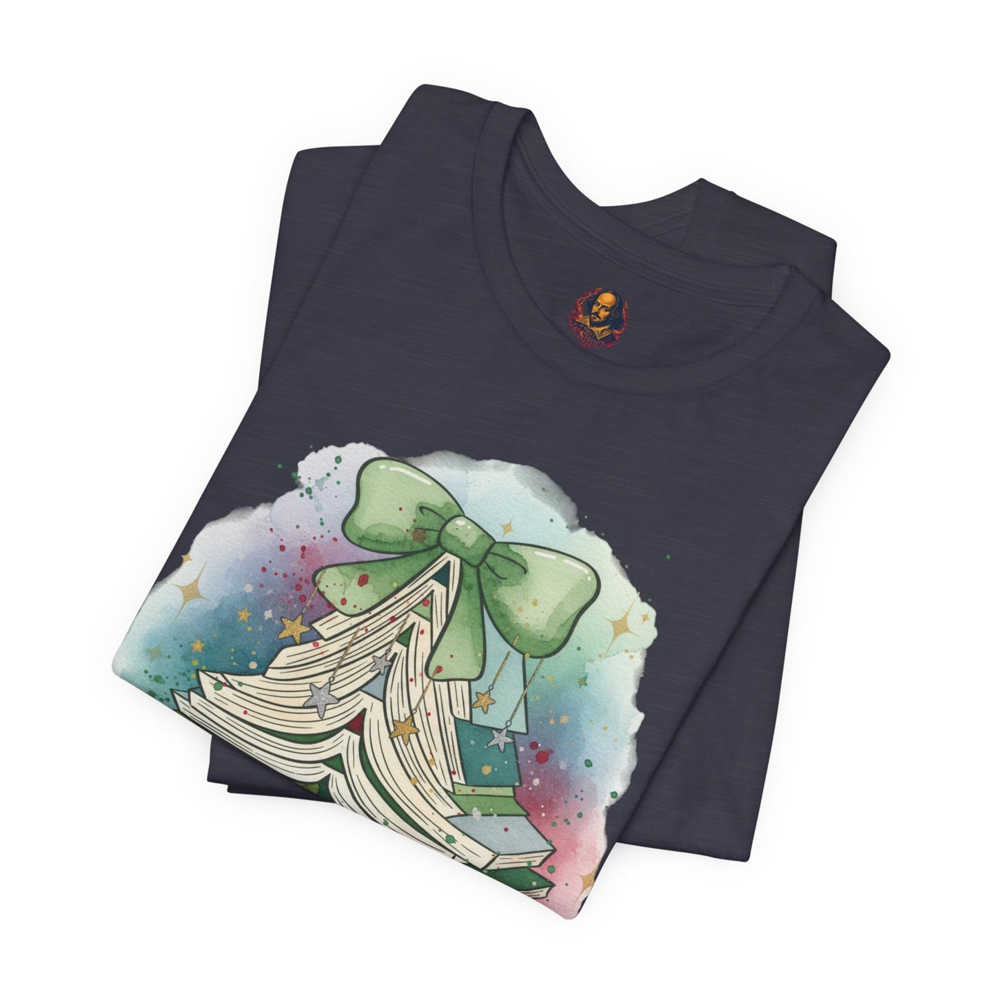 Book Stack Christmas Unisex Tee